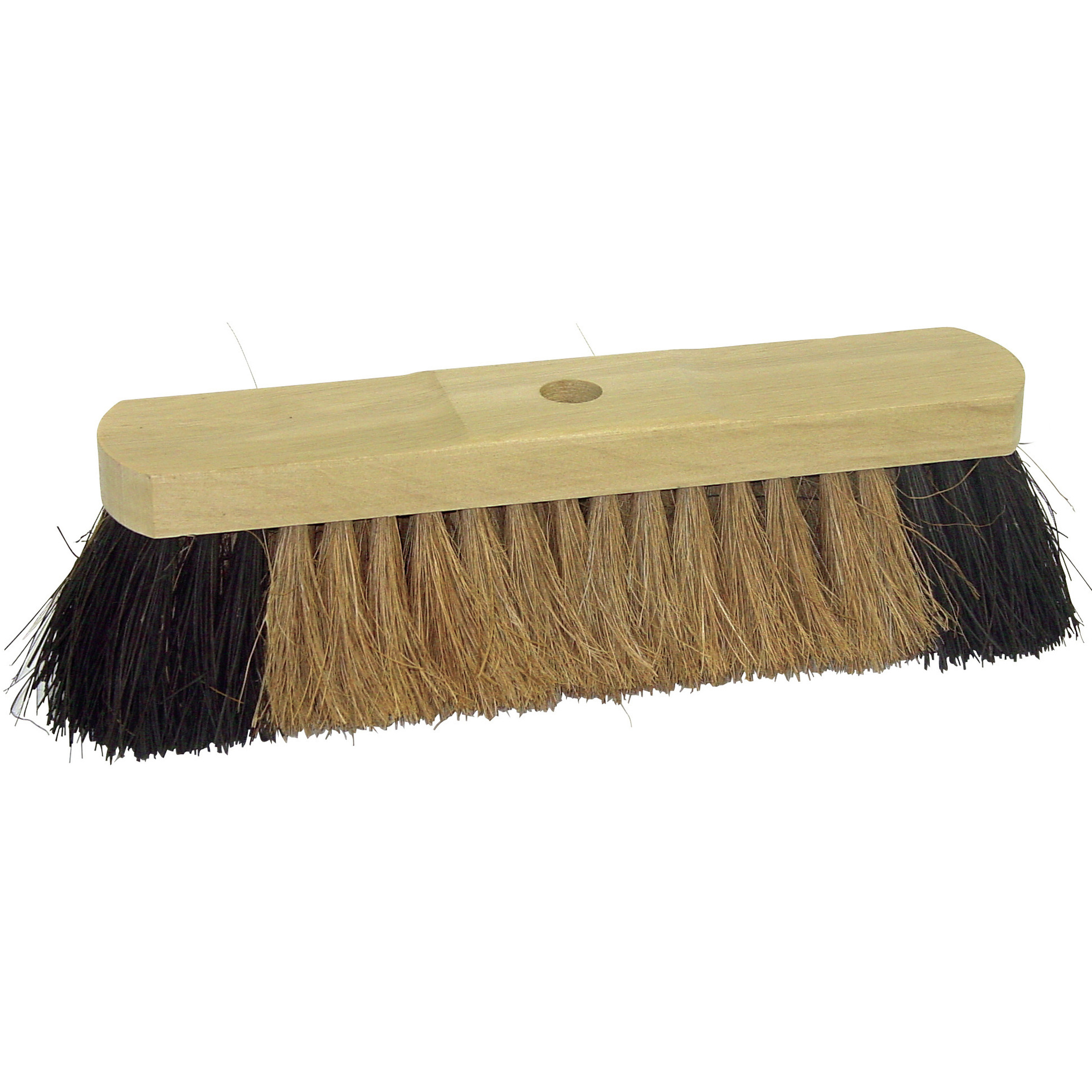 Bezemkop binnen - lichtbruin/zwart - FSC hout/kokos - 30 cm -