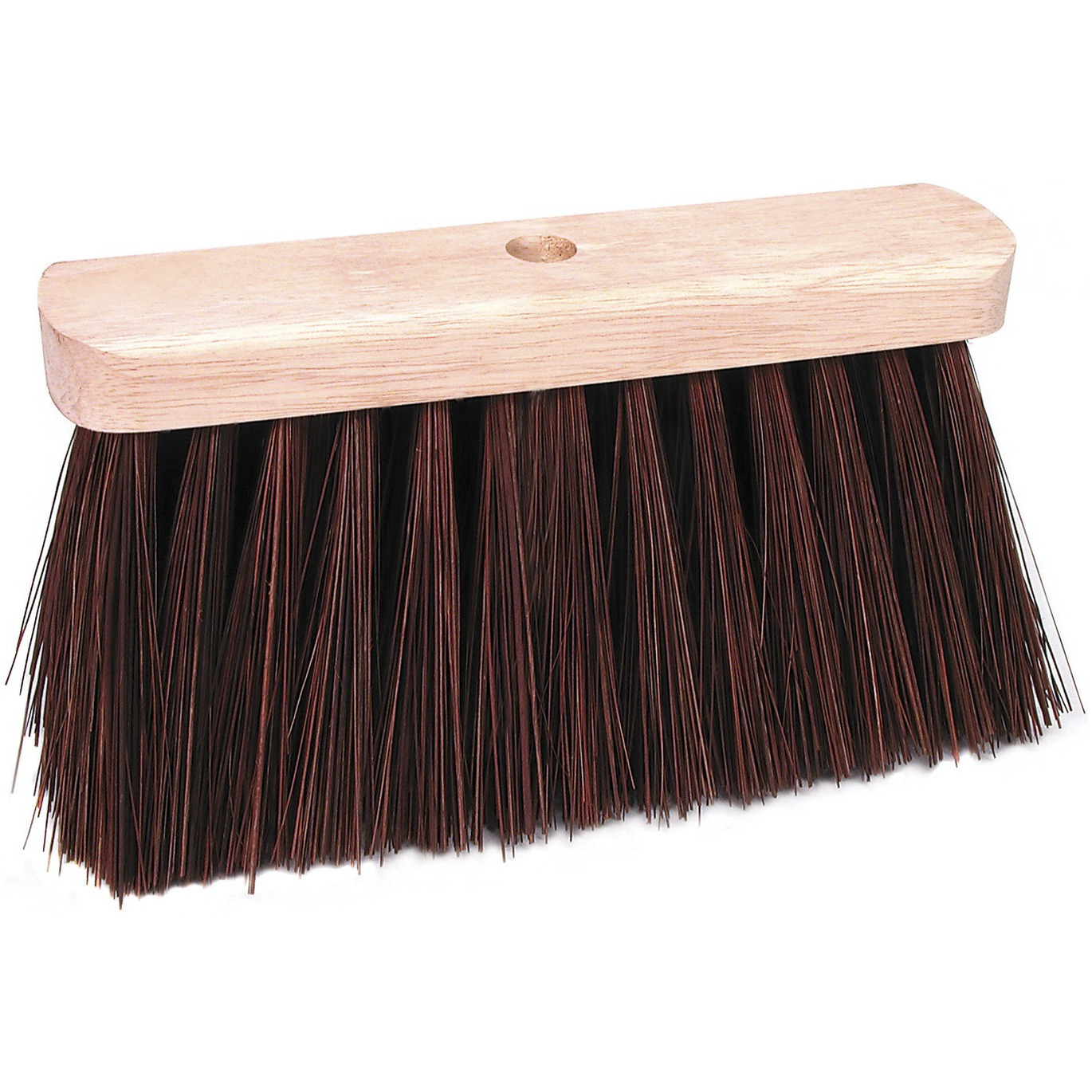 Bezemkop binnen/buiten - bruin - FSC hout/bahia natuurvezel - 30 cm -