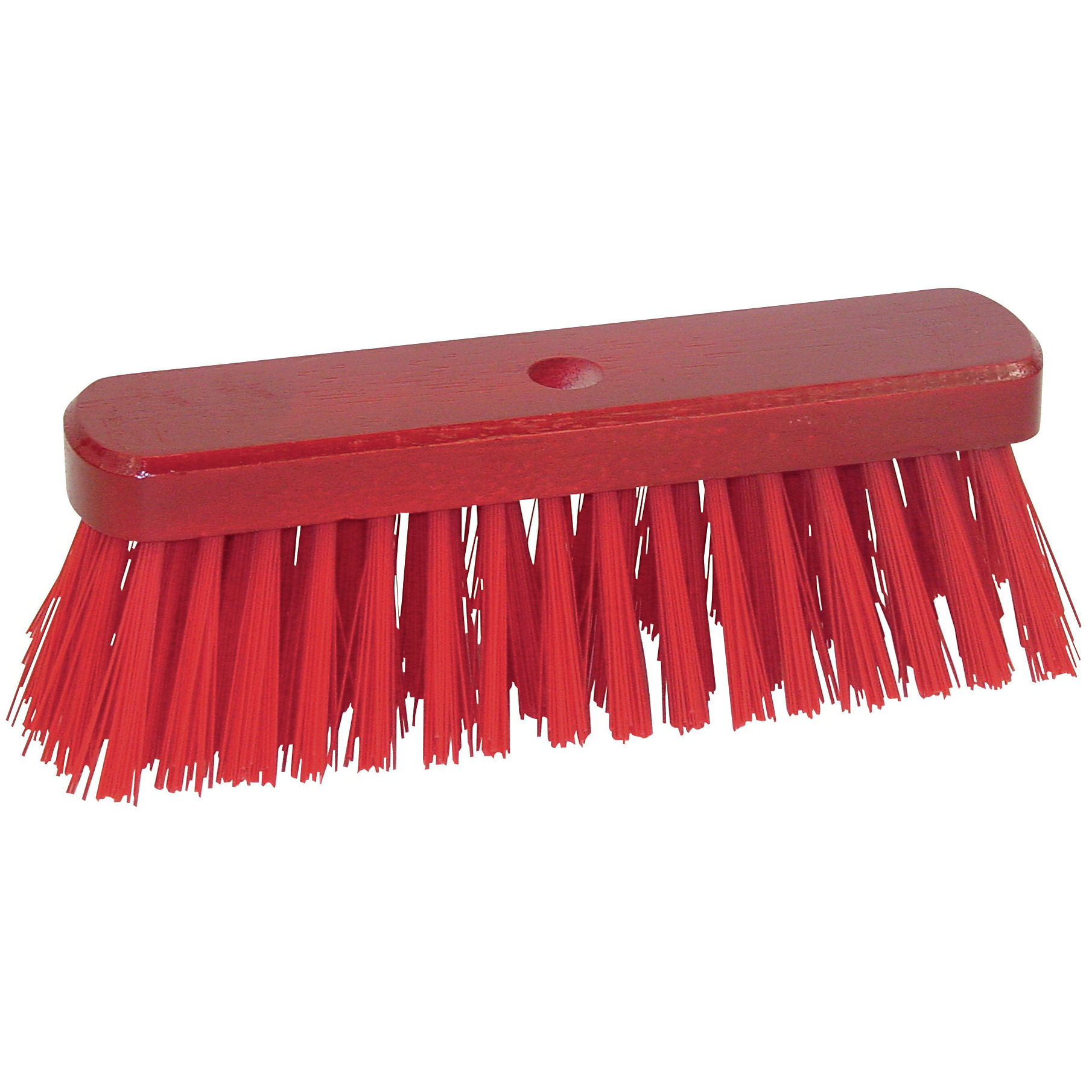 Bezemkop buiten - rood - FSC hout/kunstvezel - 30 cm -