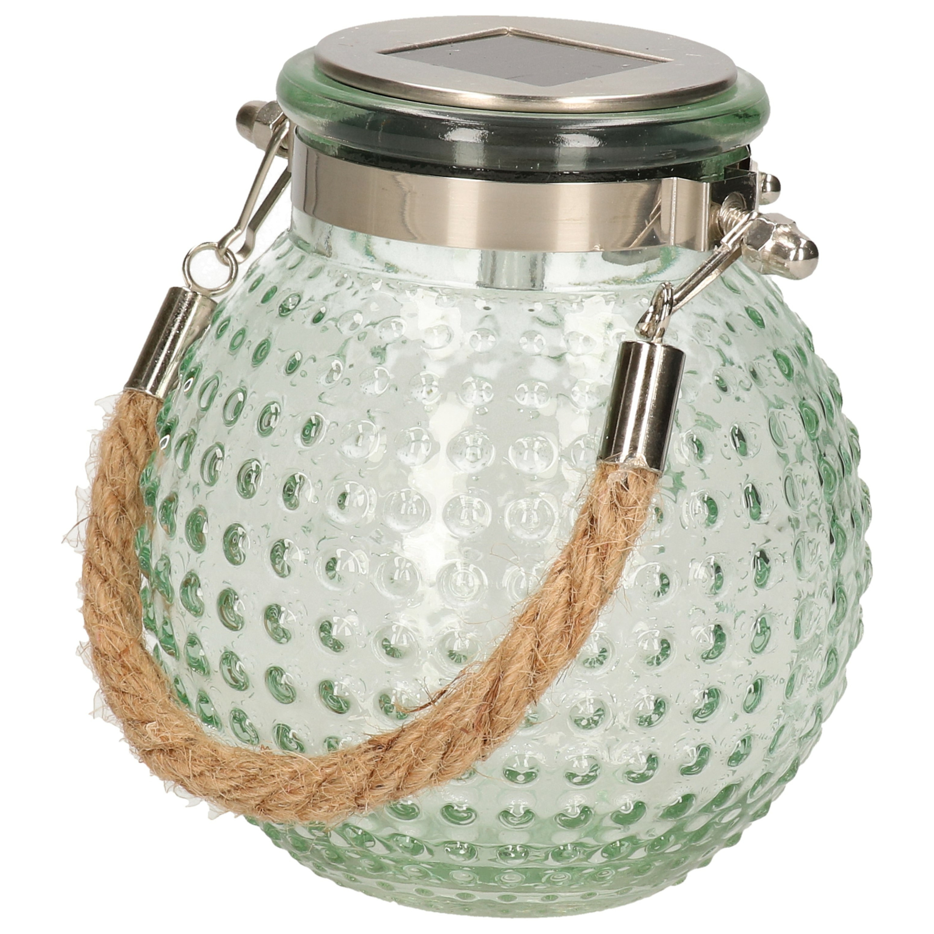 Solar lantaarn glas - groen - bubbel structuur - 10 x 12 cm -