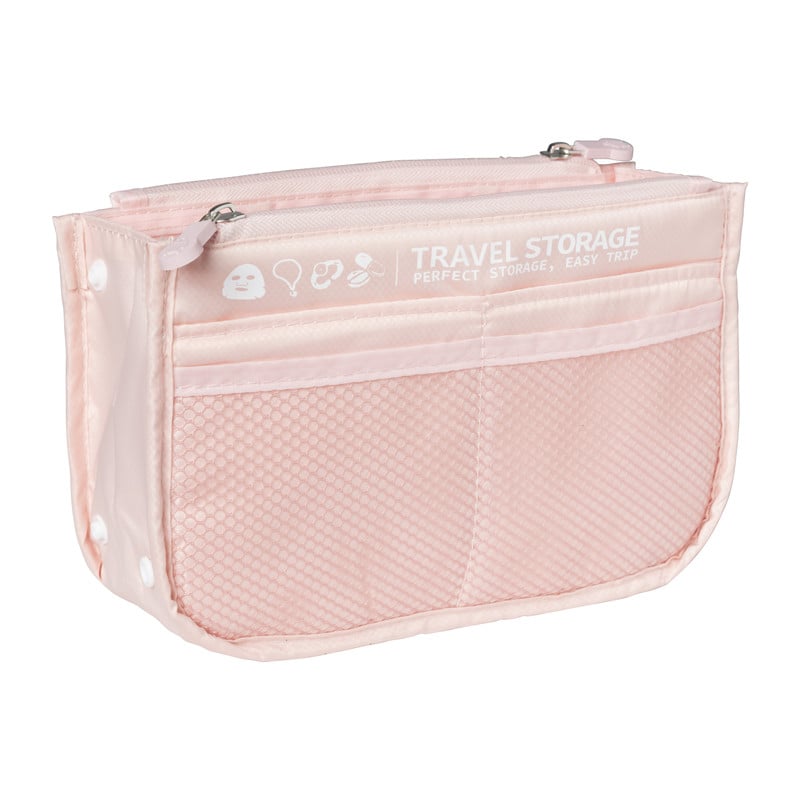 Koffer/tas organizer - roze - 23.5x7x14 cm