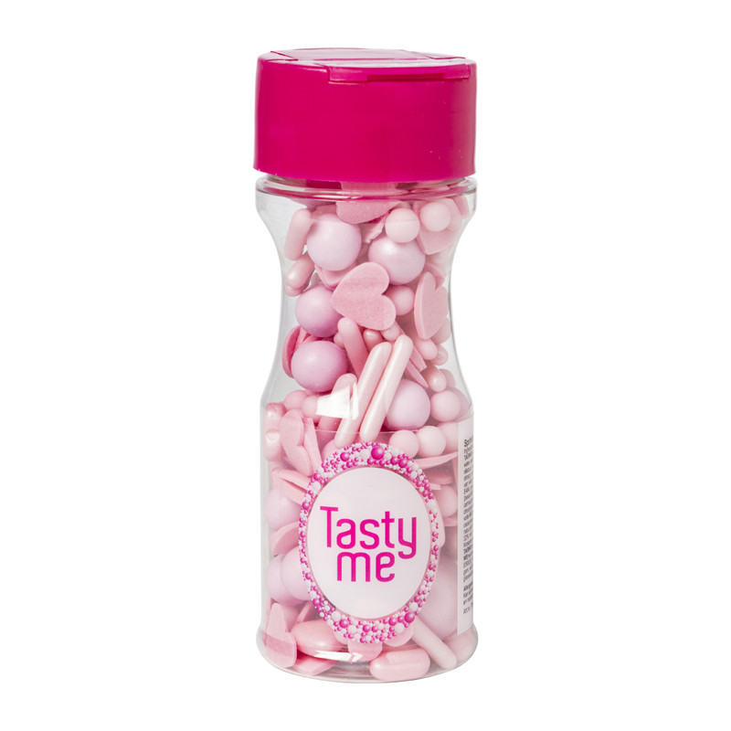 Tasty me sprinkels - roze - 65 gram