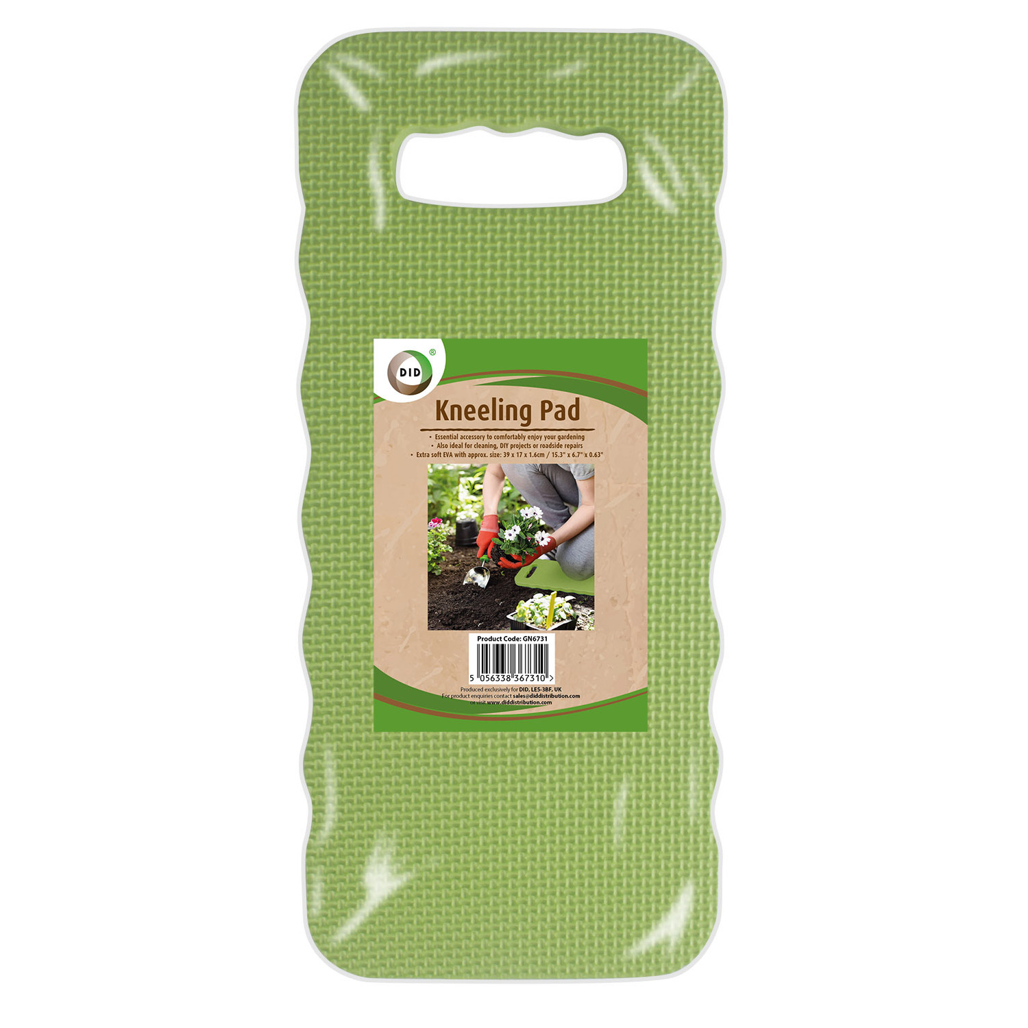 Kniekussen/kniematje 39 x 17 cm groen zacht rubber -