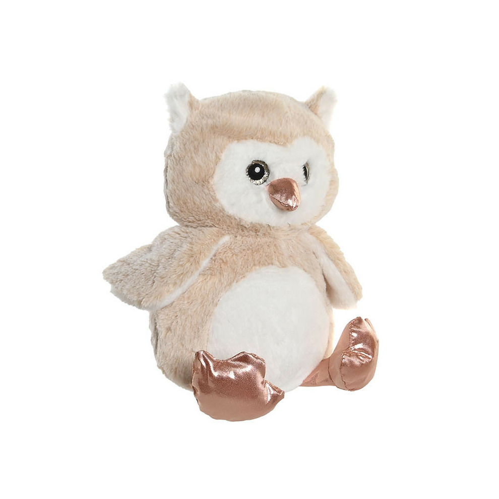 Uil vogel lichtbruin knuffeldier van zachte pluche - 23 cm - lichtbruin -