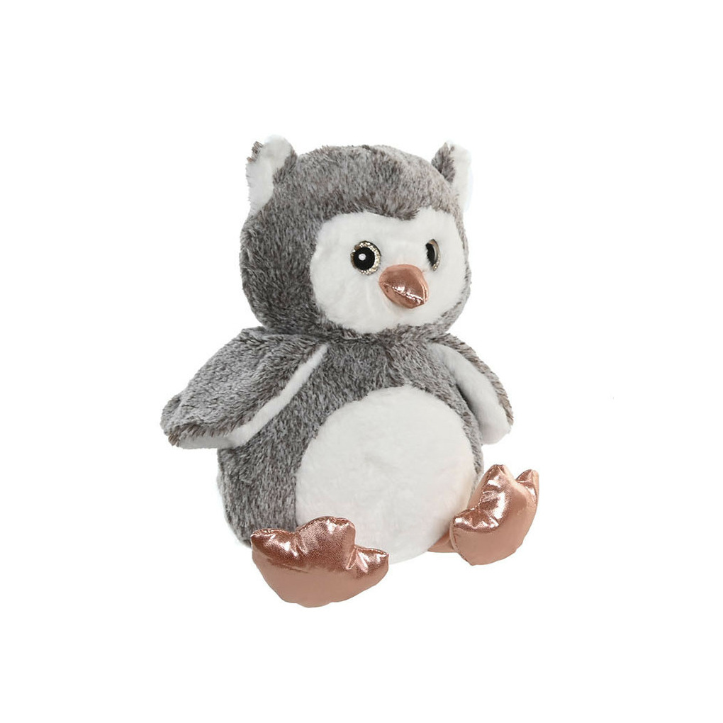 Uil vogel grijs knuffeldier van zachte pluche - 23 cm - grijs -