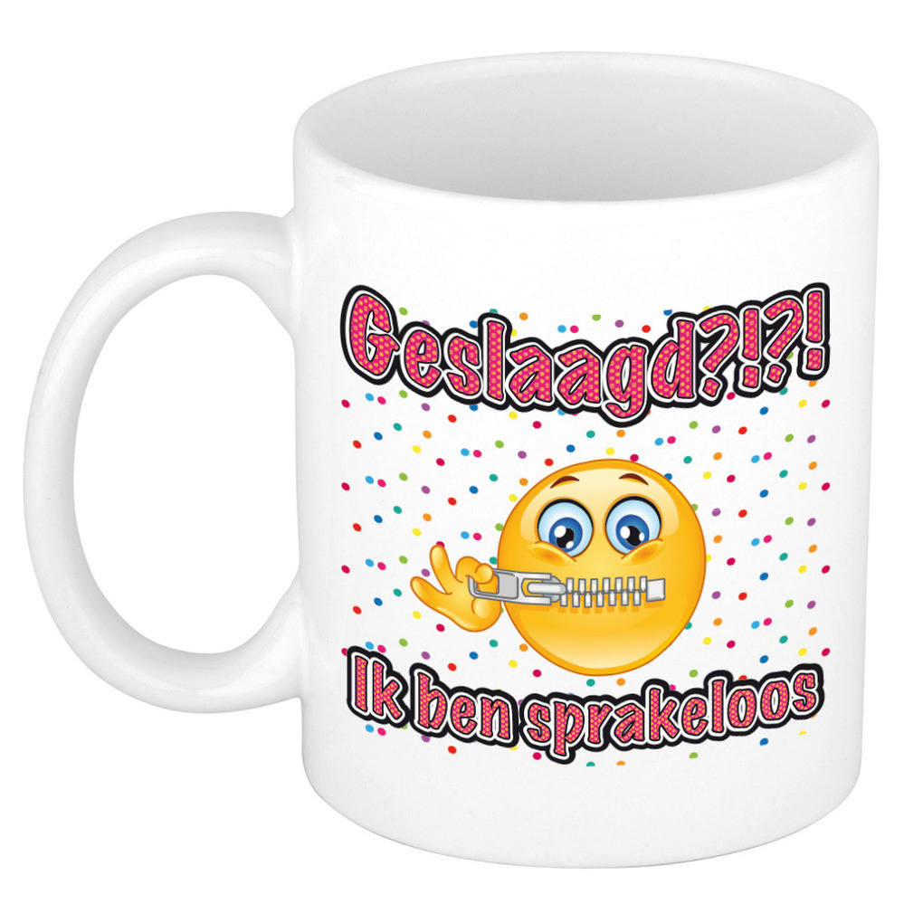 Geslaagd cadeau mok - sprakeloos - keramiek - ca. 300 ml -