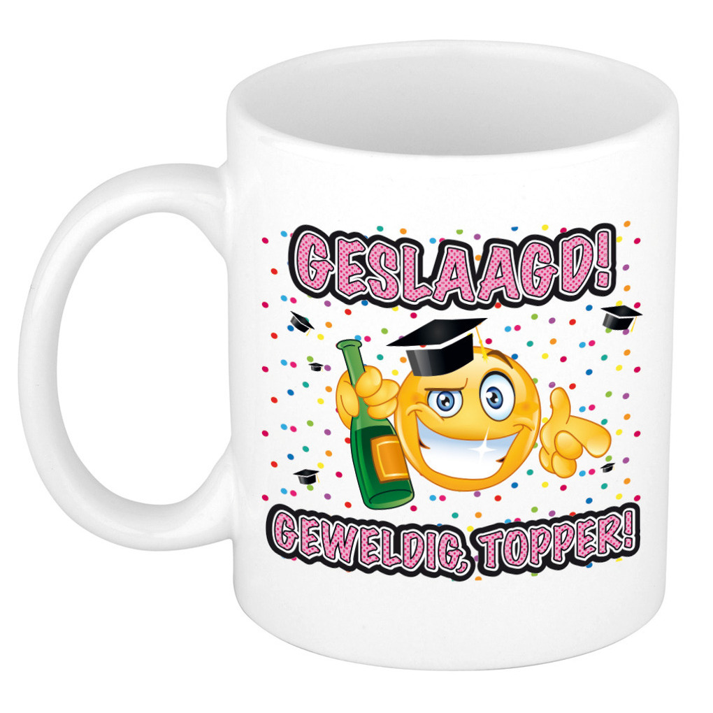 Geslaagd cadeau mok - Geslaagd topper! - keramiek - ca. 300 ml -