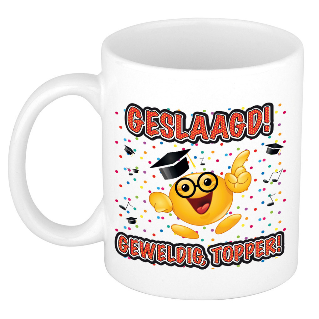 Geslaagd cadeau mok - Geslaagd topper! - keramiek - ca. 300 ml -
