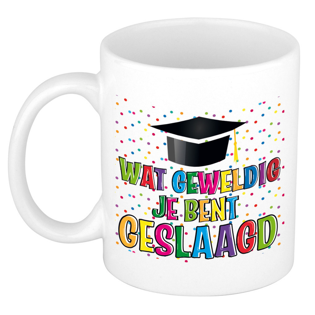 Geslaagd cadeau mok - Geweldig geslaagd- keramiek - ca. 300 ml -