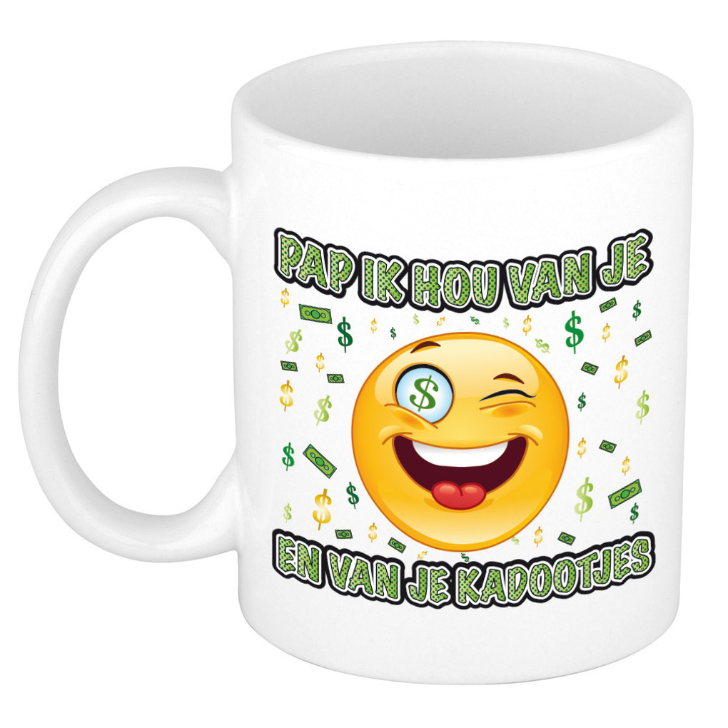 Cadeau mok/beker - kadootjes - wit - 300 ml - Vaderdag / verjaardag -