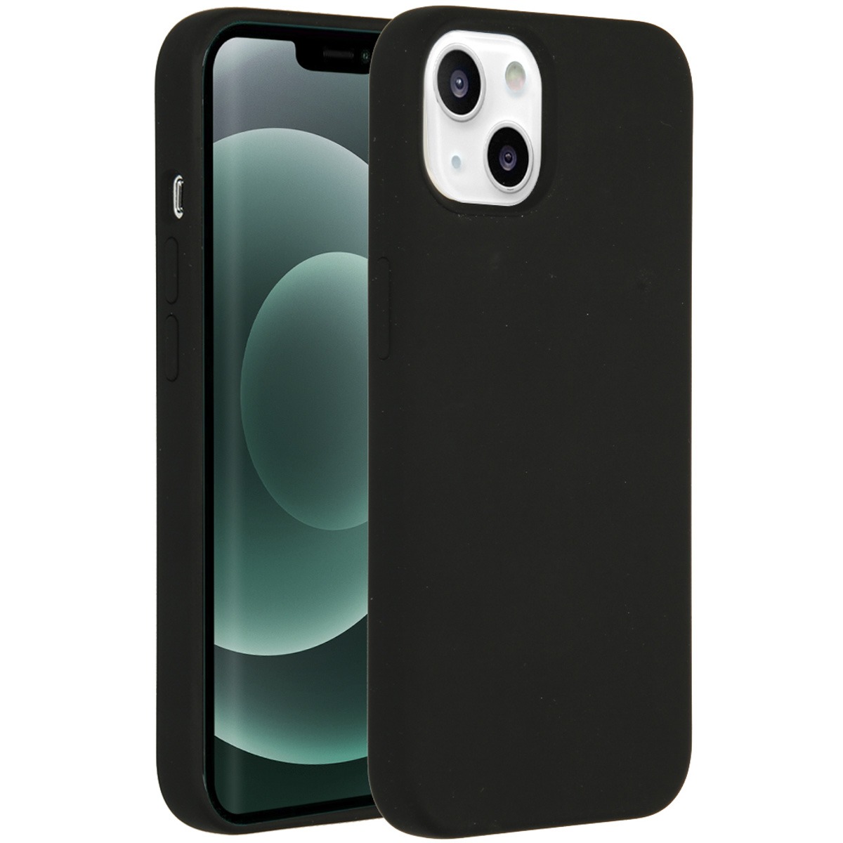 Accezz Liquid Silicone Backcover met MagSafe iPhone 13 Mini Telefoonhoesje Zwart