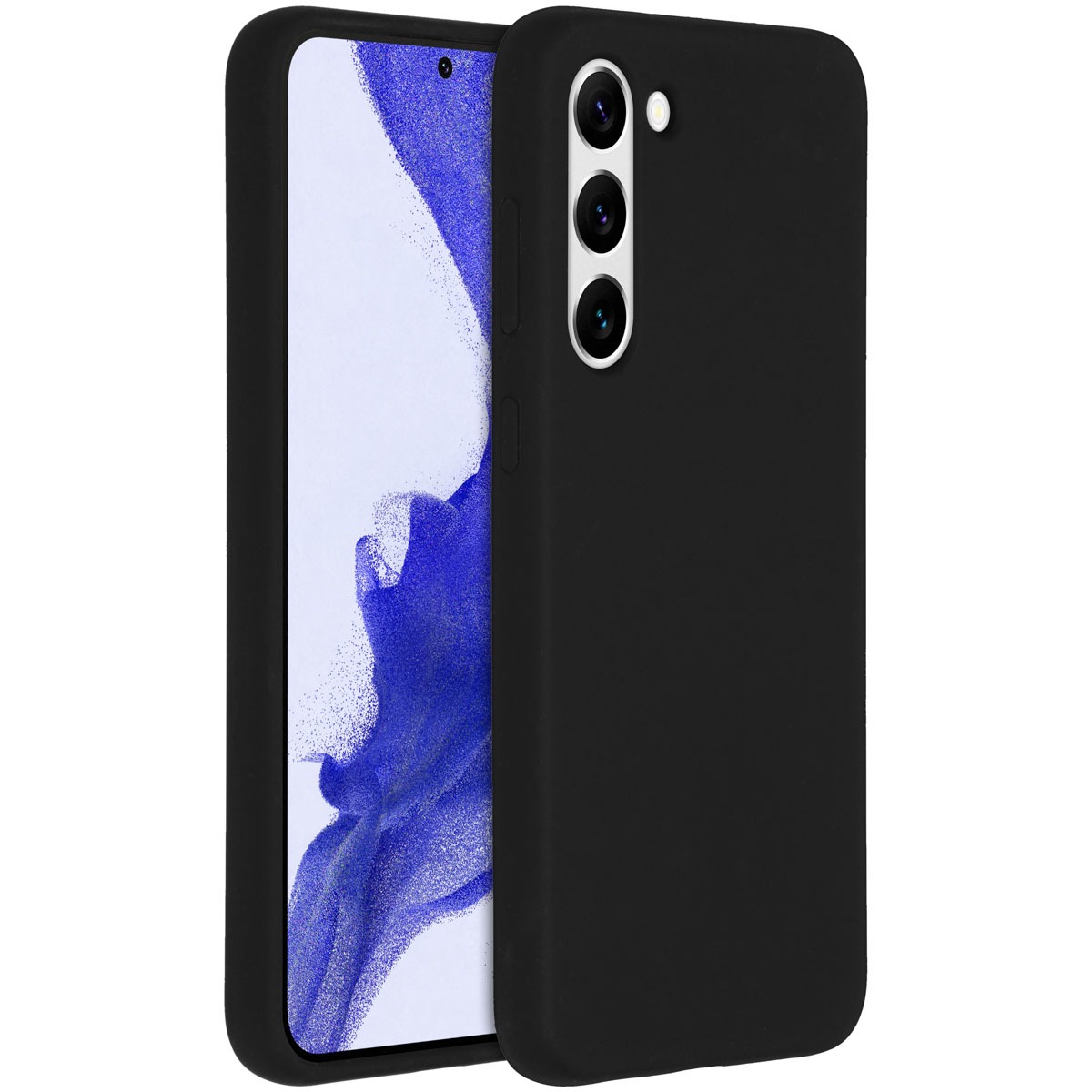 Accezz Liquid Silicone Backcover Samsung Galaxy S23 Plus Telefoonhoesje Zwart