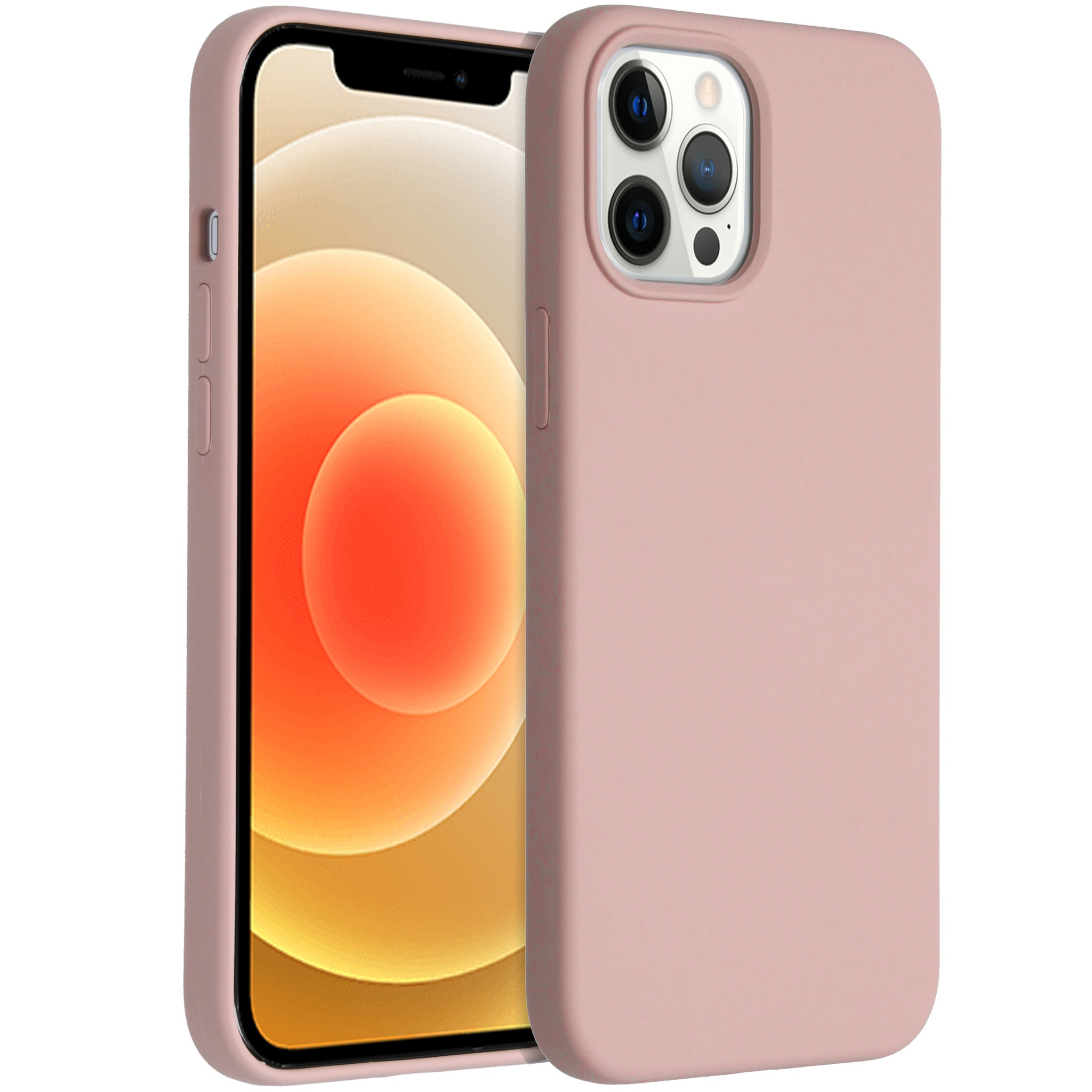Accezz Liquid Silicone Backcover iPhone 12 Pro Max Telefoonhoesje Roze