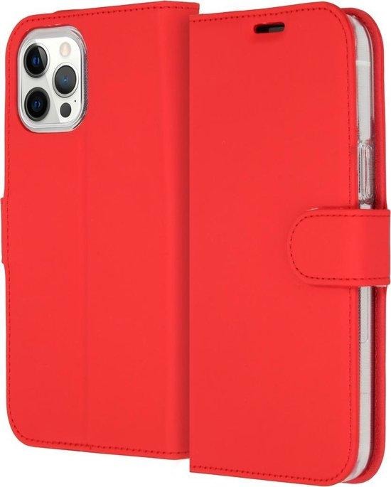 Accezz Wallet Softcase Bookcase iPhone 12 Pro Max Telefoonhoesje Rood