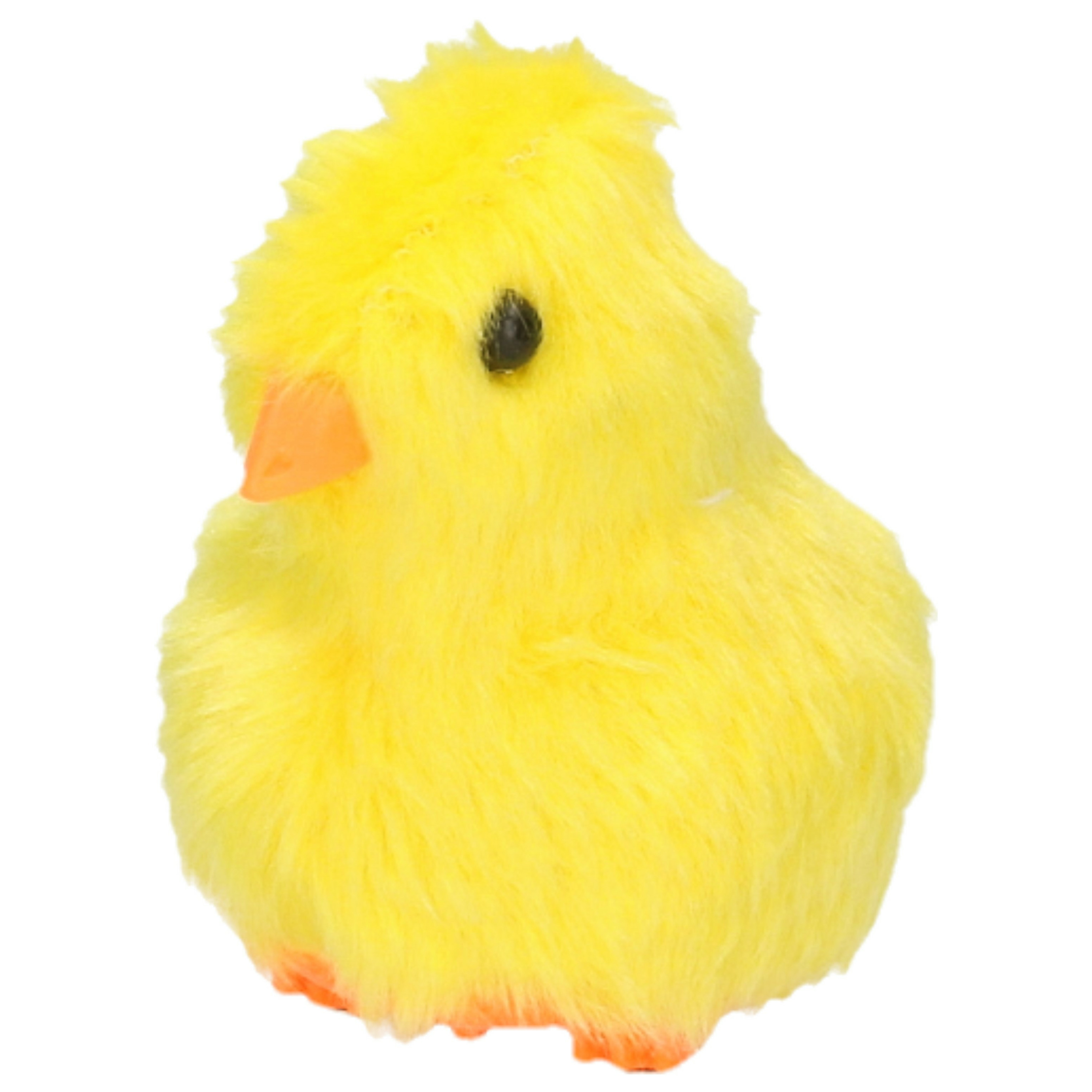 Pluche kuikentje piepend - geel - 7 cm - Kuikentjes speelgoed -