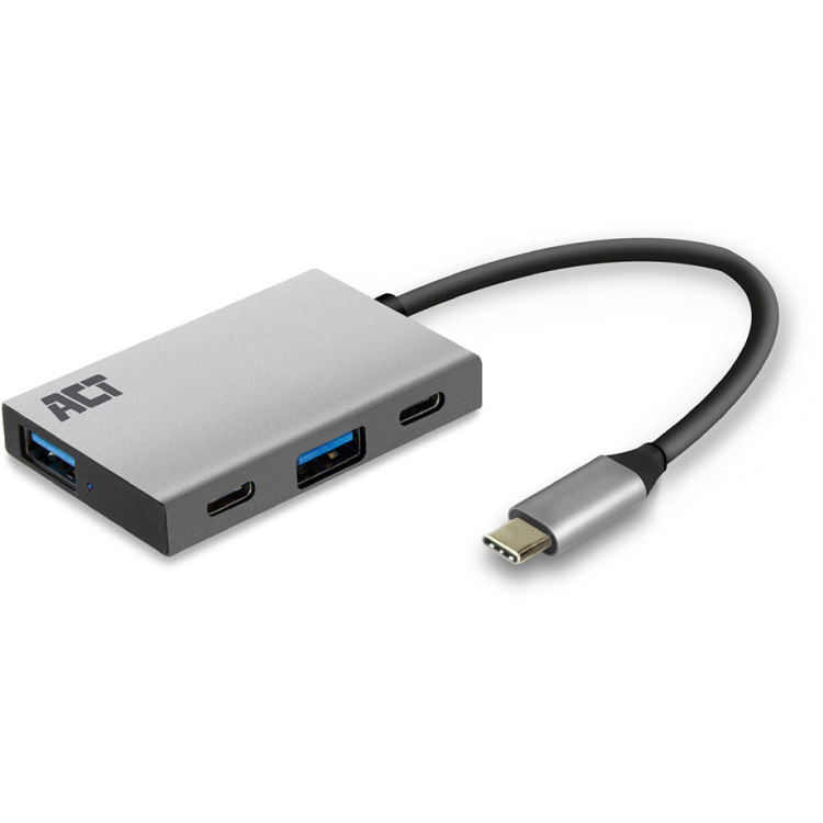 ACT Connectivity USB-C Hub 4-Port met 2x USB-C en 2x USB-A usb-hub 10Gbit/s