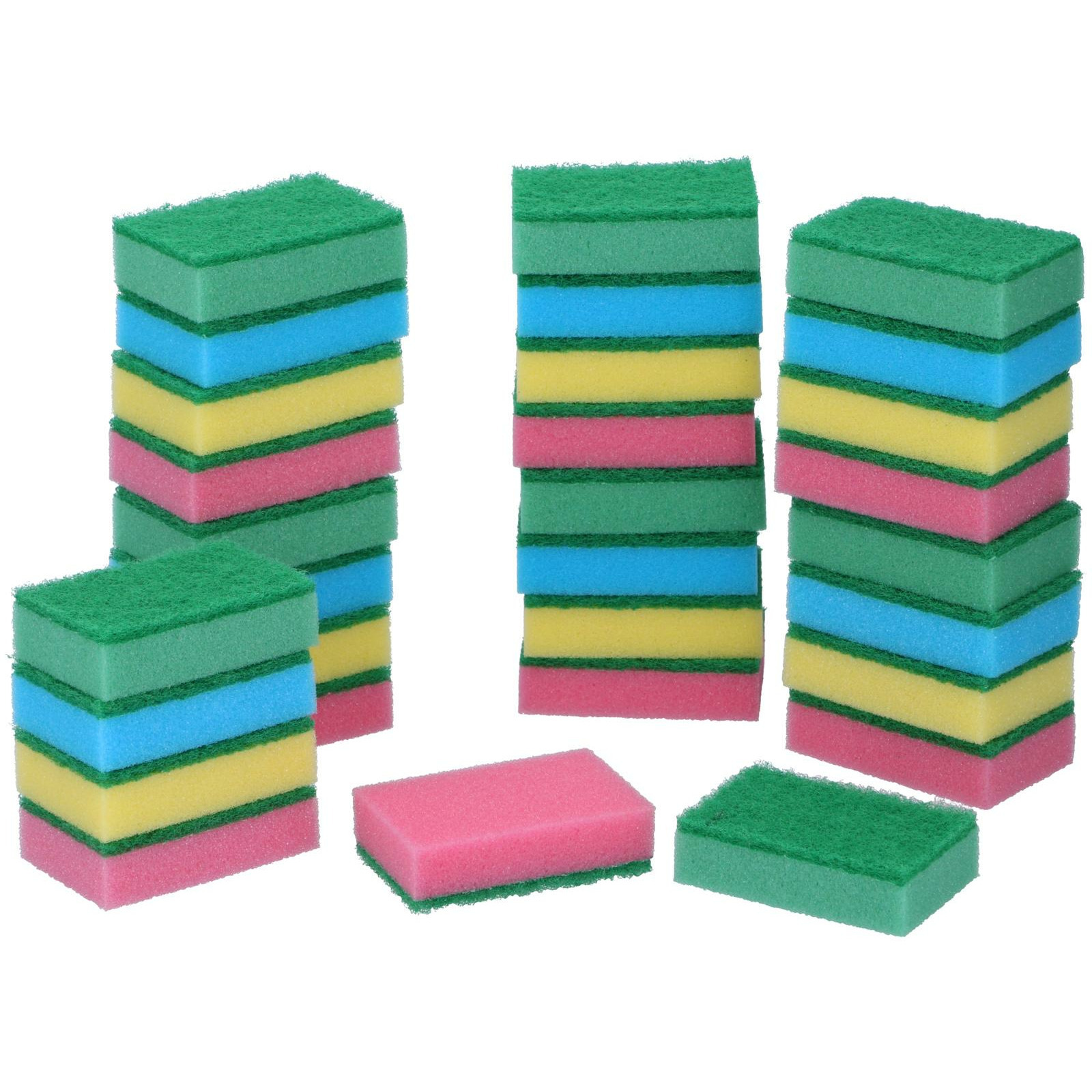 Dirt Devil Schuursponsjes - 90x - gekleurd - afwas sponzen -