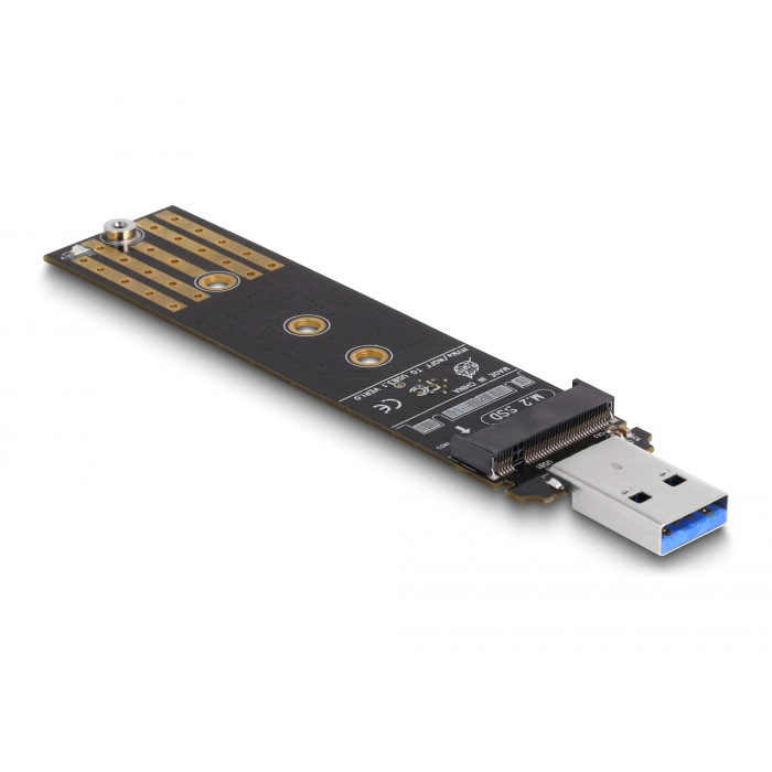 DeLOCK Combo Converter voor M.2 NVMe PCIe of SATA SSD met USB 3.2 Gen 2 converter