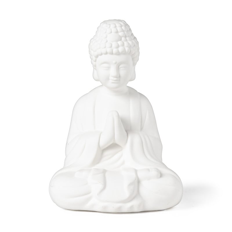Boeddha porselein - wit - 14.2x11.2x19 cm