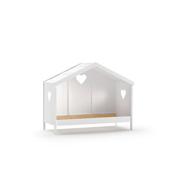Vipack huisbed Amori met achterwand - wit - 90x200 cm - Leen Bakker