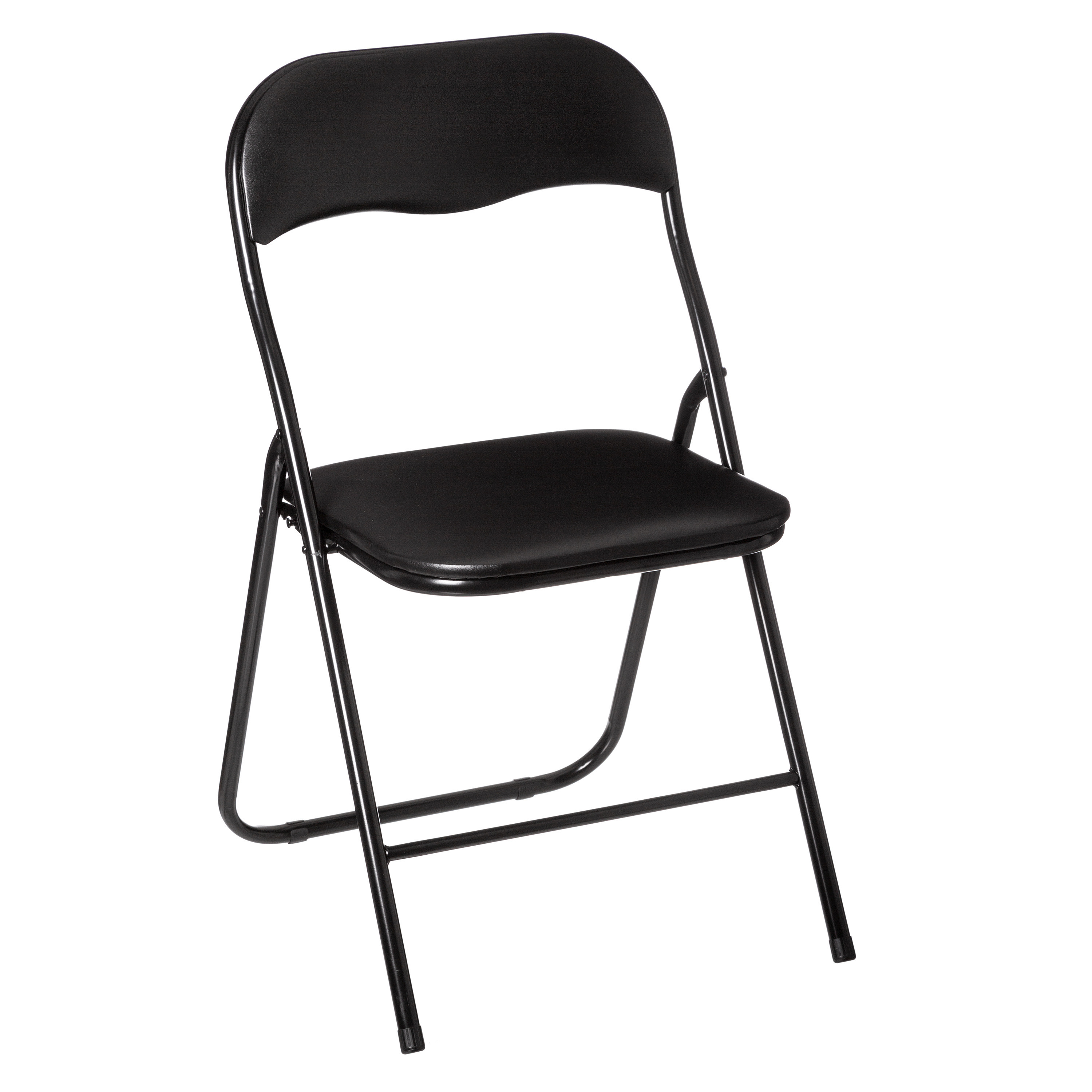 Klapstoel met pvc zitting - zwart - 44 x 48 x 79 cm - metaal -