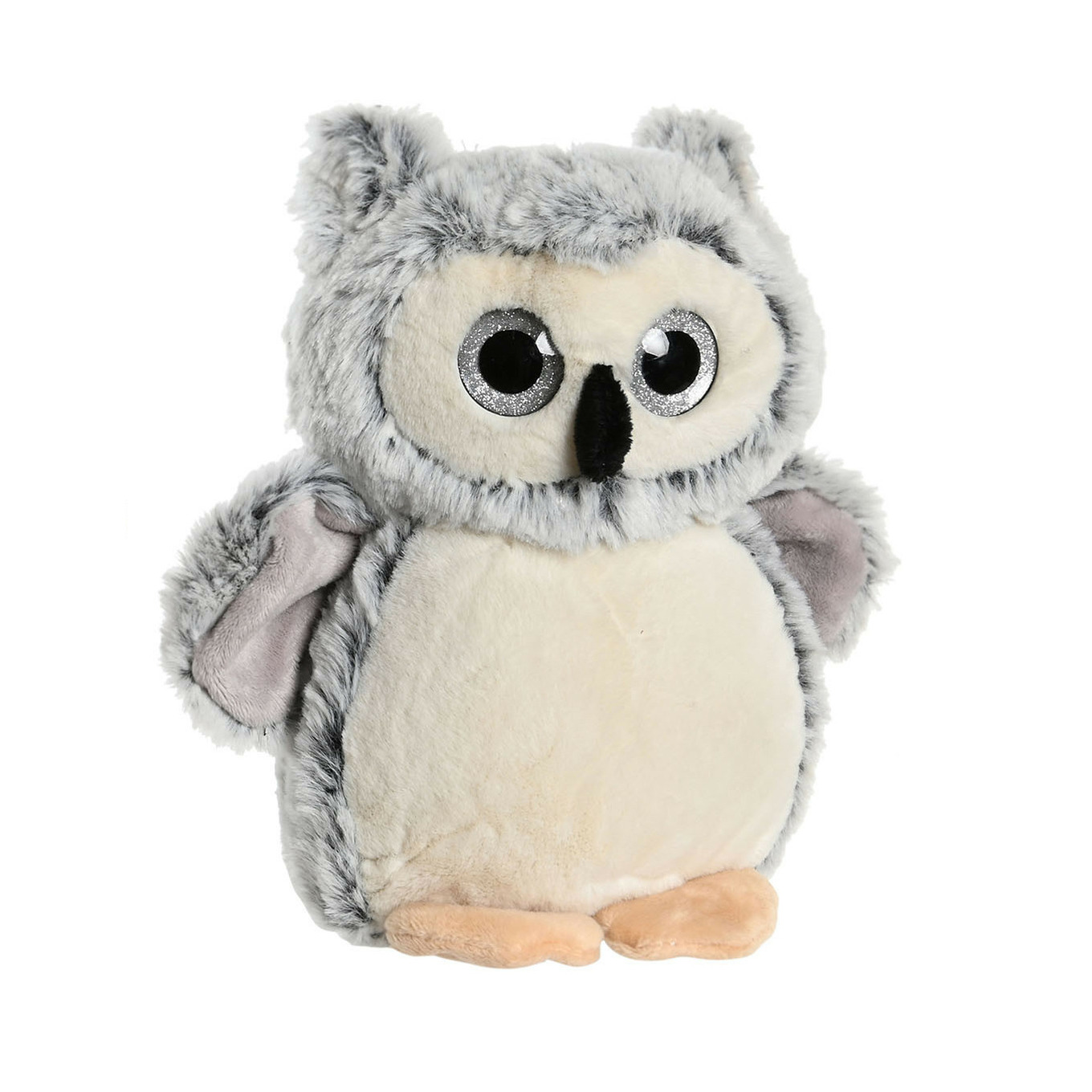 Uil vogel grijs knuffeldier van zachte pluche - 20 cm - grijs -