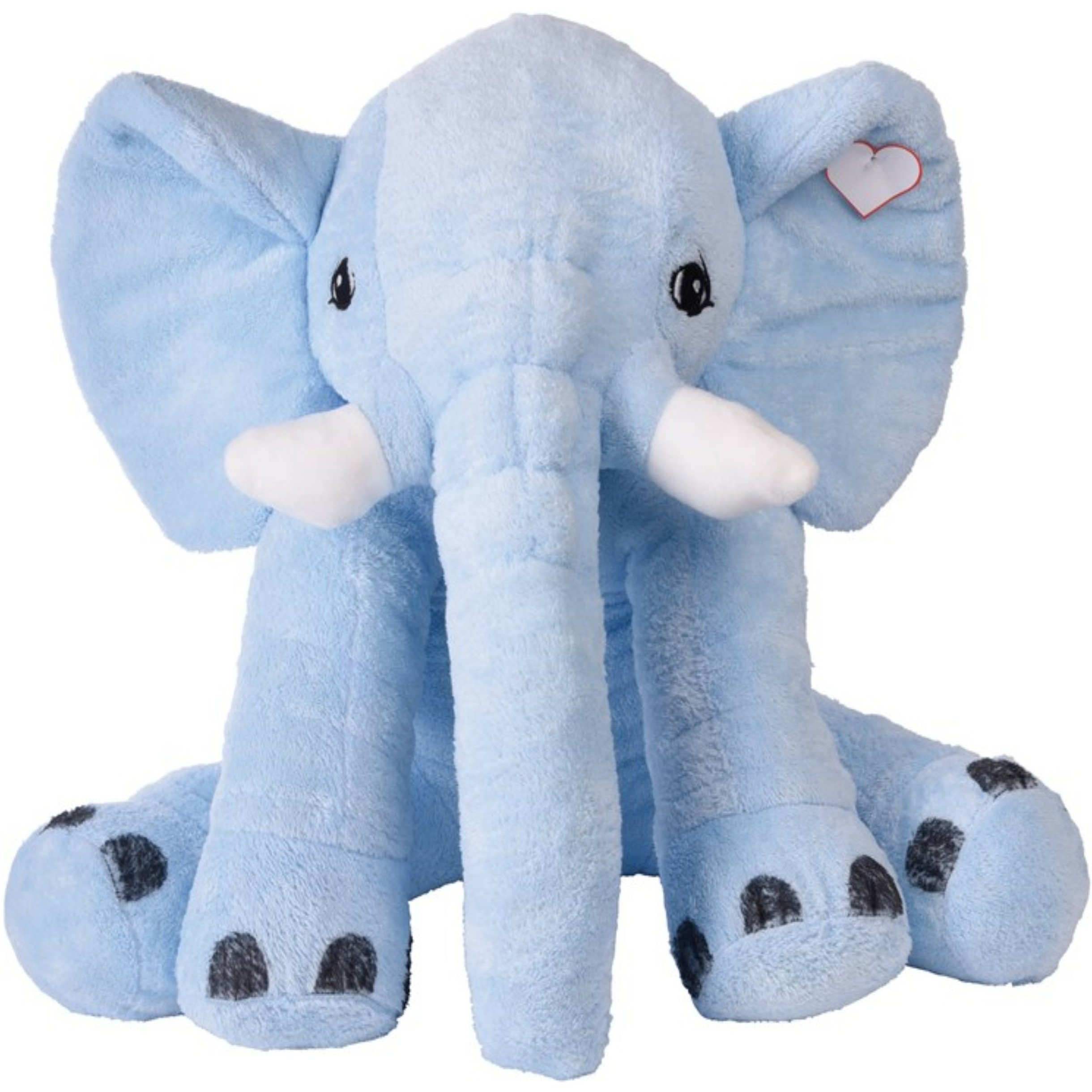 Speelgoed Knuffel Olifant van zachte pluche - blauw - 65 cm -