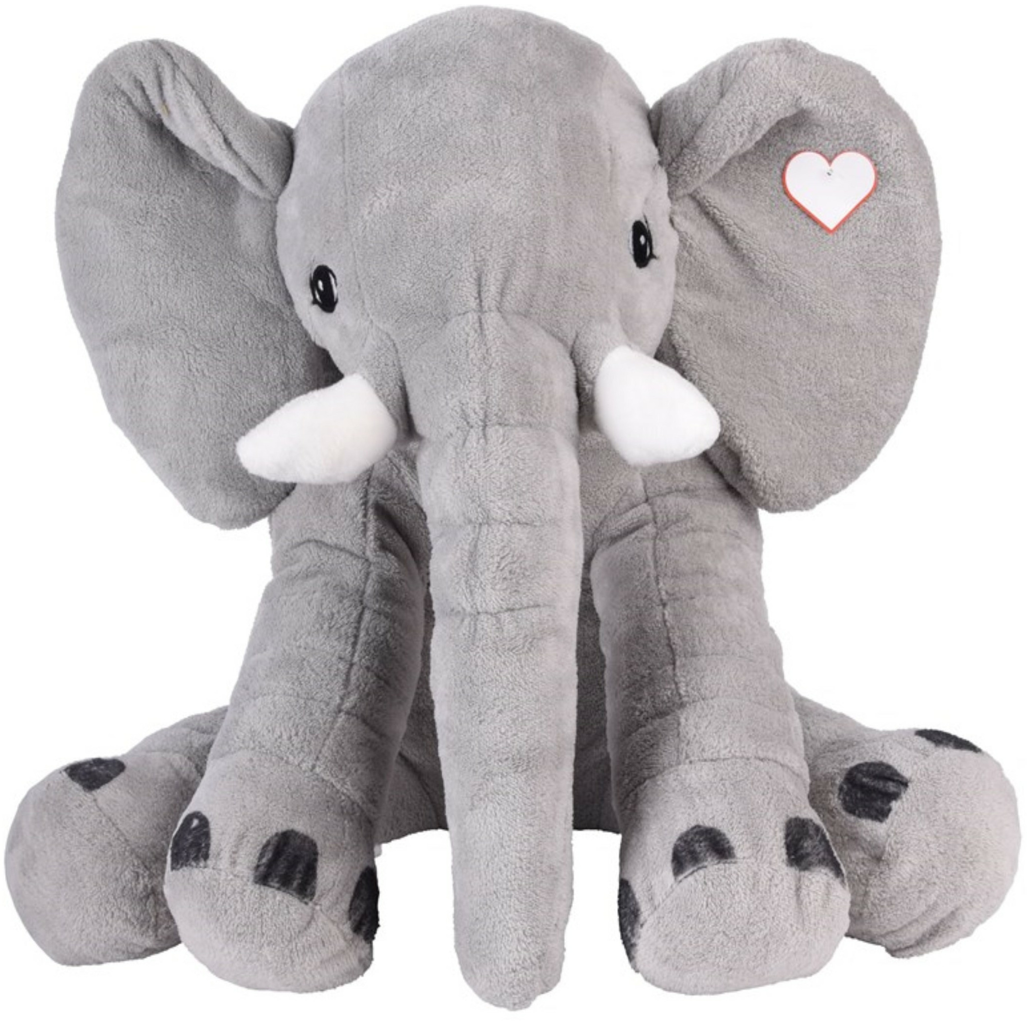 Speelgoed Knuffel Olifant van zachte pluche - grijs - 65 cm -