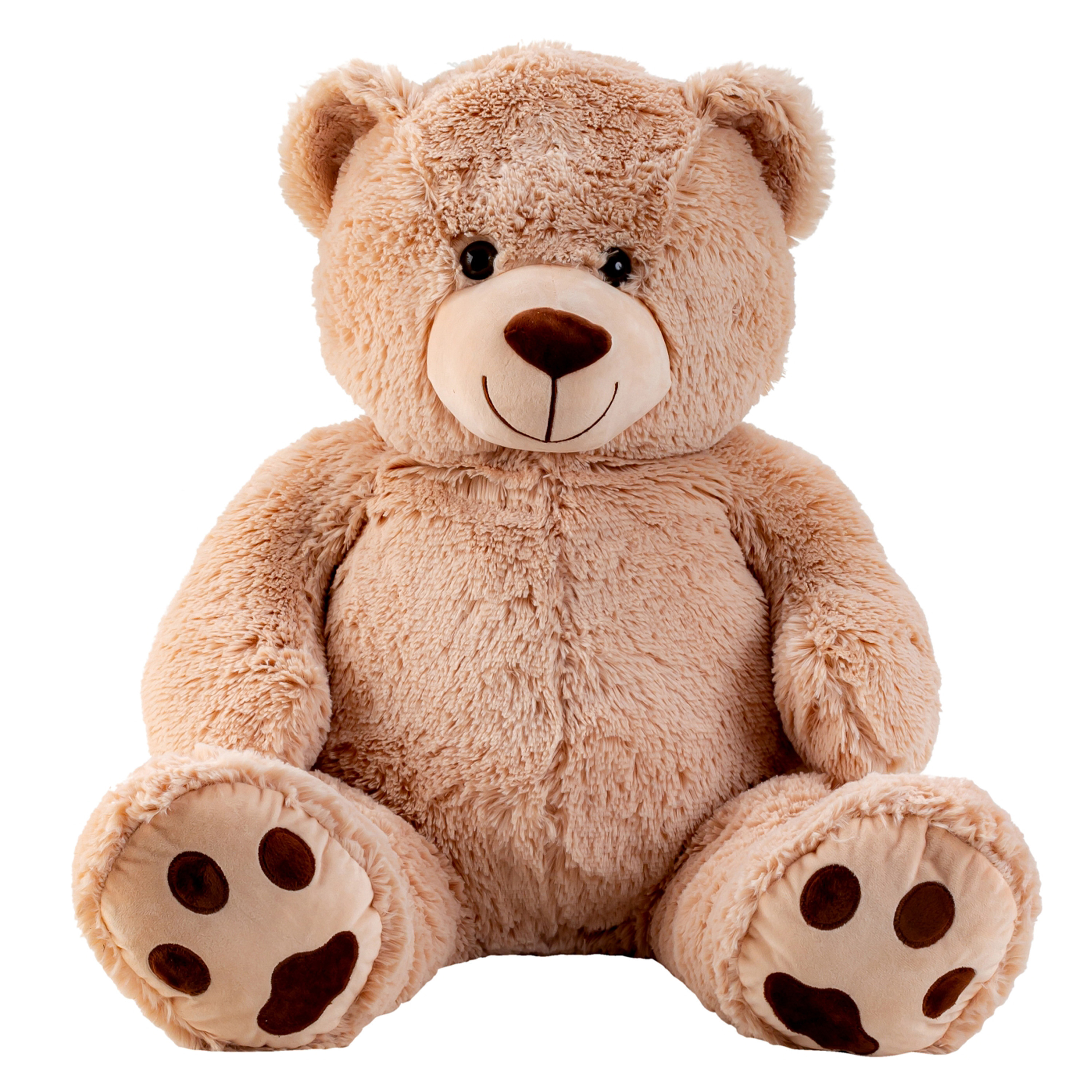 Teddy beer knuffel van zachte pluche - 64 cm zittend/100 cm staand -