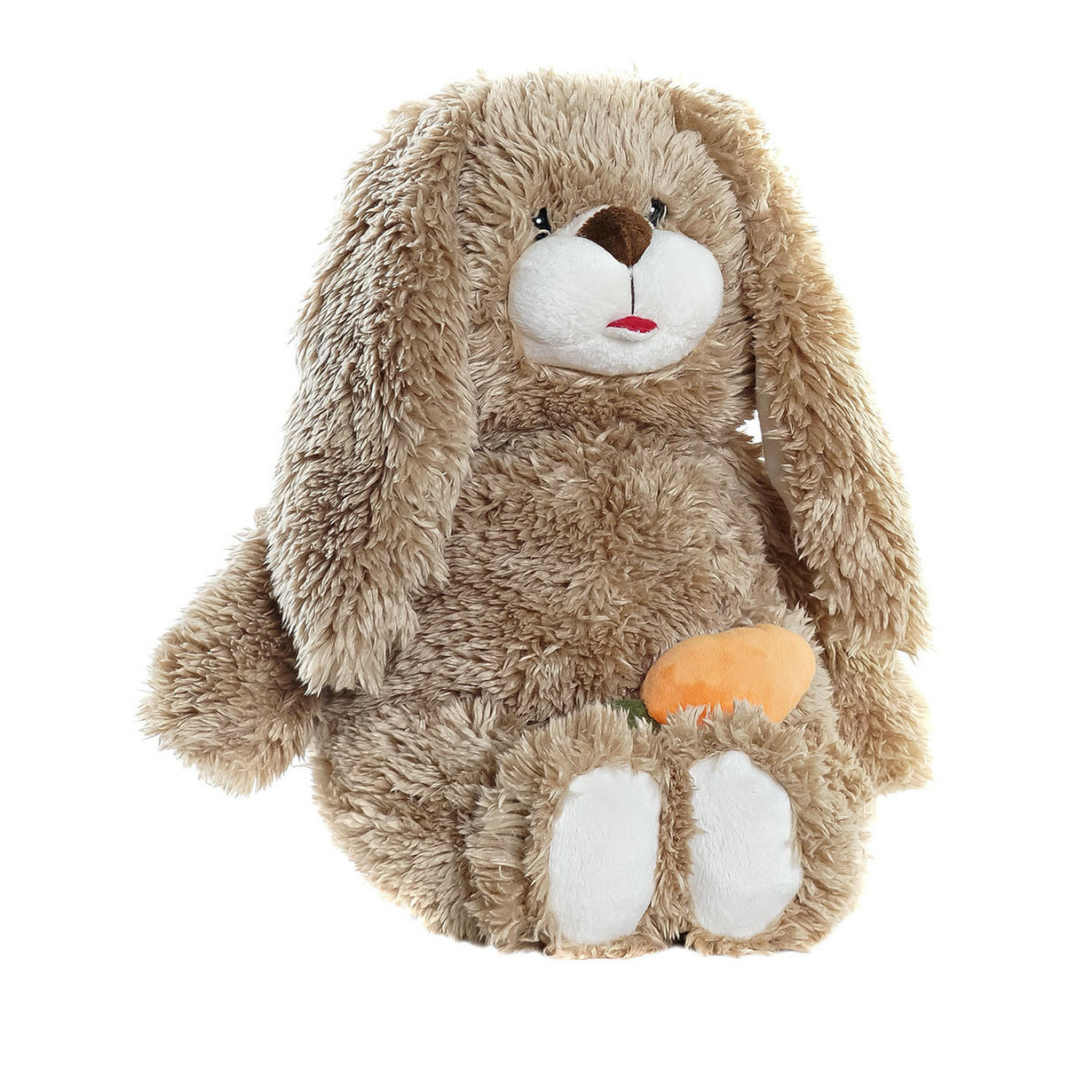 Konijn/haas bruin knuffeldier van zachte pluche - 28 cm staand - bruin -