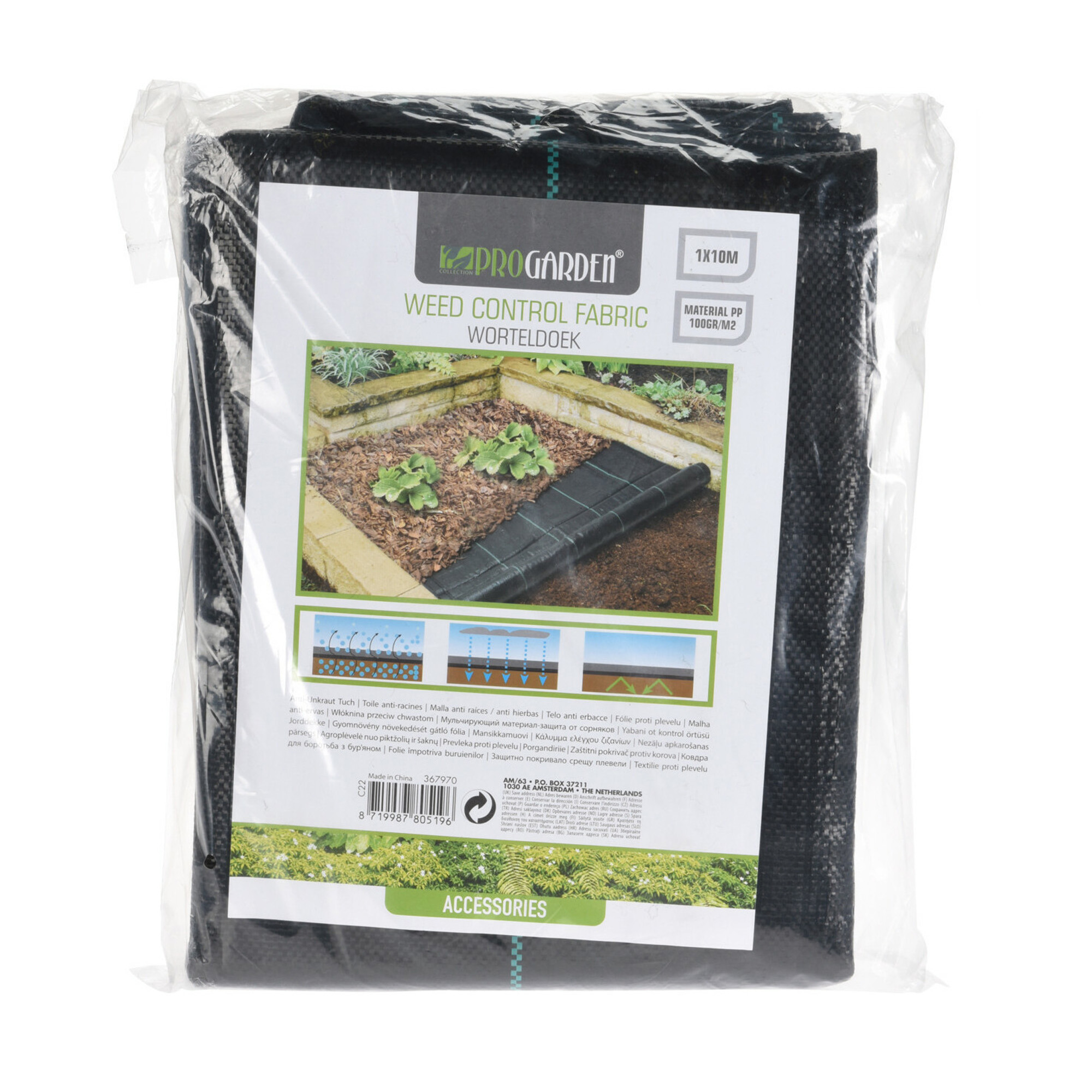 Gronddoek/worteldoek - anti onkruid - tuin - 100 x 1000 cm - zwart -