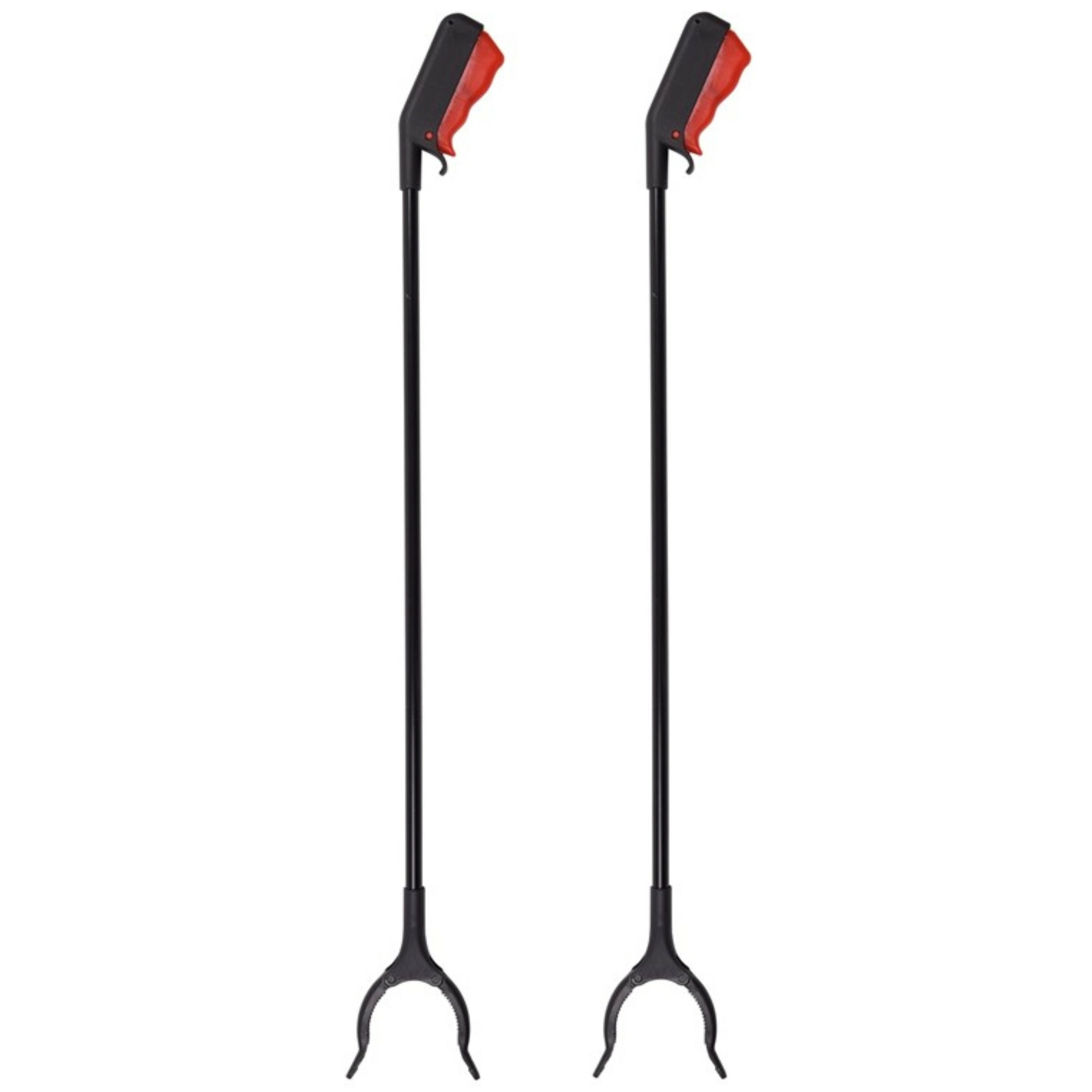 Afvalgrijper/grijphulp/grijptang - 10x - multifunctioneel - draaibare kop - 80 cm - kunststof - zwar -