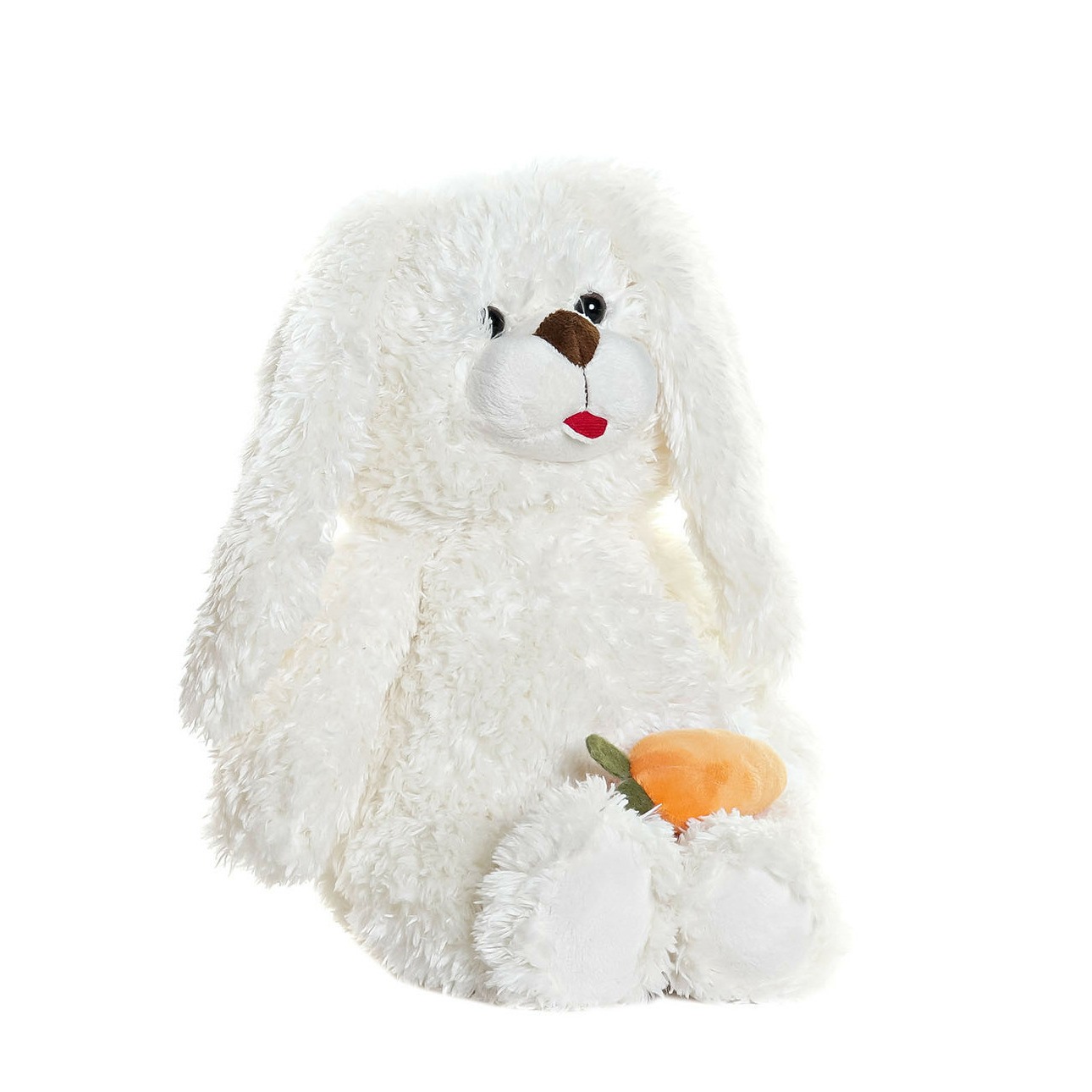 Konijn/haas wit knuffeldier van zachte pluche - 28 cm staand - wit -