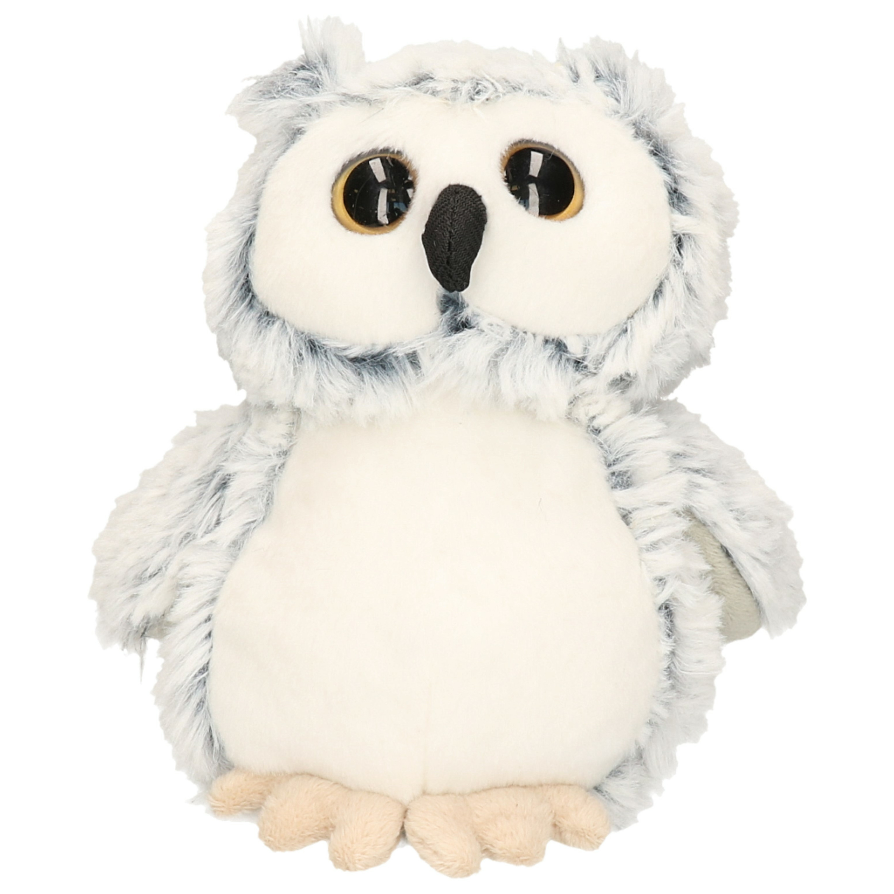 Uil vogel grijs knuffel van zachte pluche - 17 cm zittend -