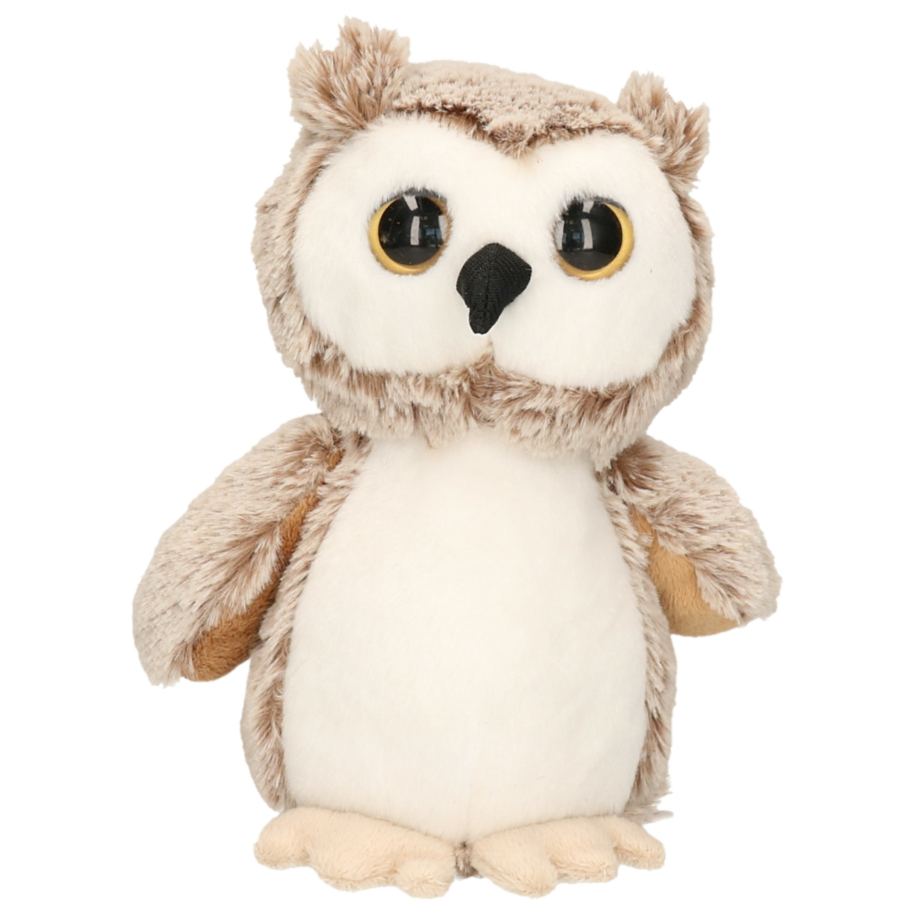 Uil vogel bruin knuffel van zachte pluche - 17 cm zittend -