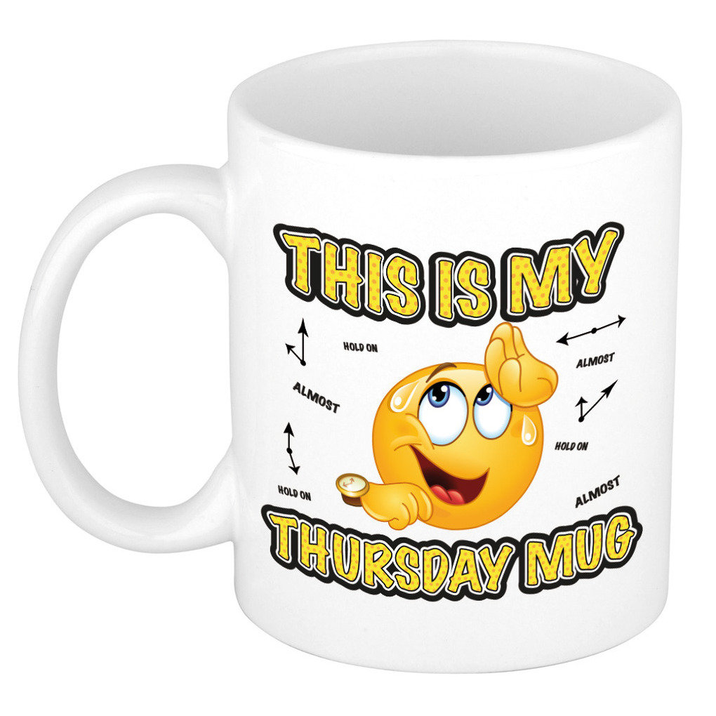 Cadeau mok - grappig - donderdag - keramiek - 300 ml - kantoor humor -