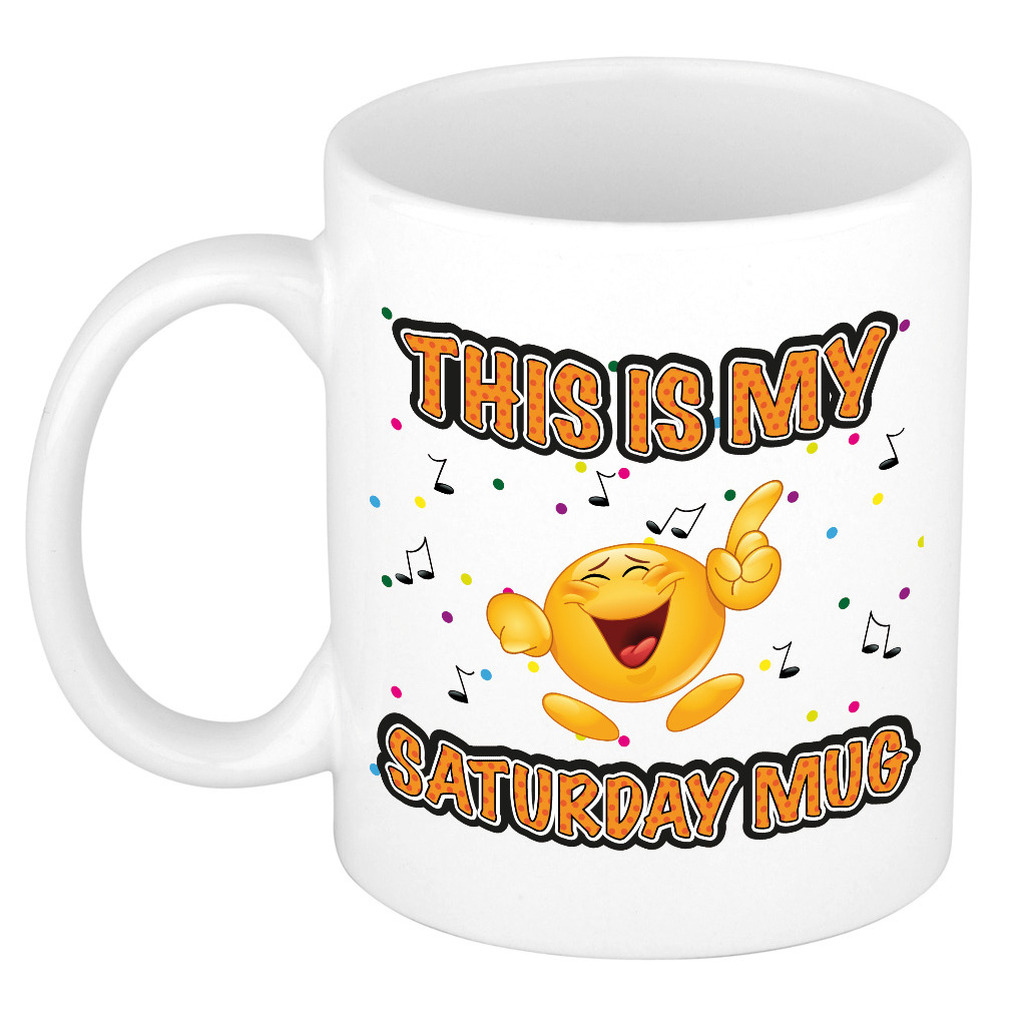Cadeau mok - grappig - zaterdag - keramiek - 300 ml - kantoor humor -