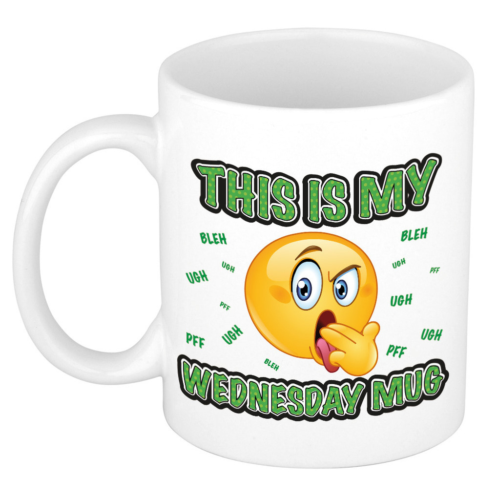 Cadeau mok - grappig - woensdag - keramiek - 300 ml - kantoor humor -