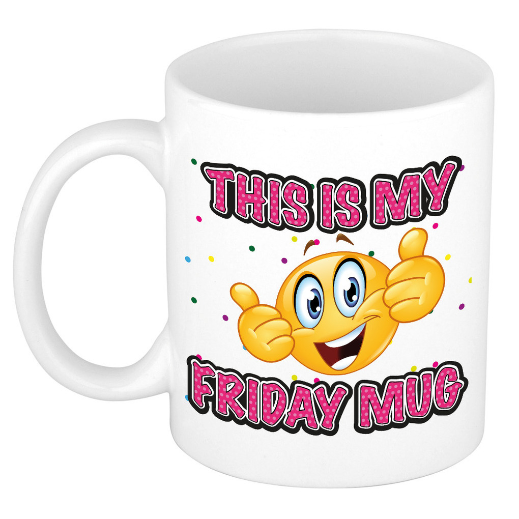 Cadeau mok - grappig - vrijdag - keramiek - 300 ml - kantoor humor -