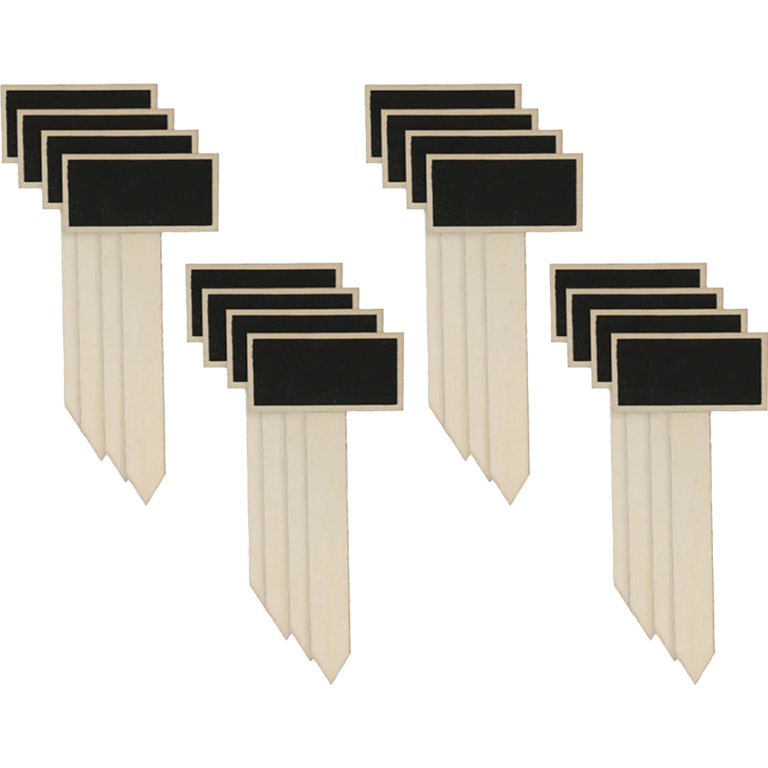 Plantenstekers krijtbordjes/schoolbordjes op prik stokjes - 16x - 21 cm -