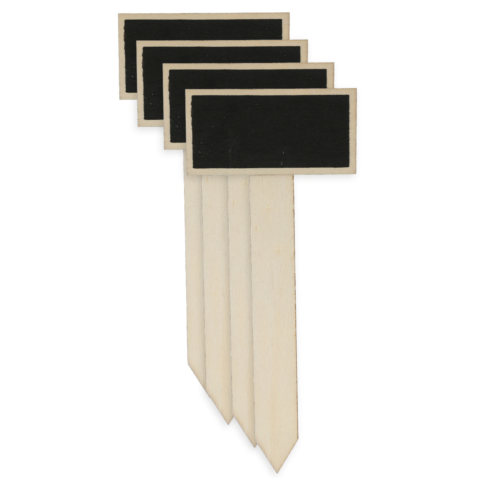 Plantenstekers krijtbordjes/schoolbordjes op prik stokjes - set 4x - 21 cm -
