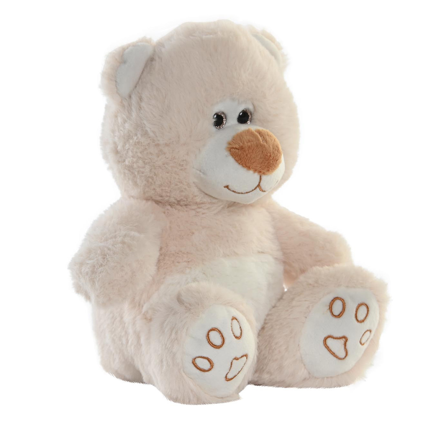 Teddybeer knuffeldier van zachte pluche - 19 cm zittend - beige -