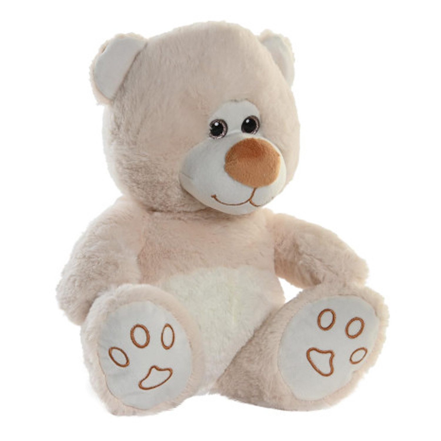 Teddybeer knuffeldier van zachte pluche - 30 cm zittend - beige -