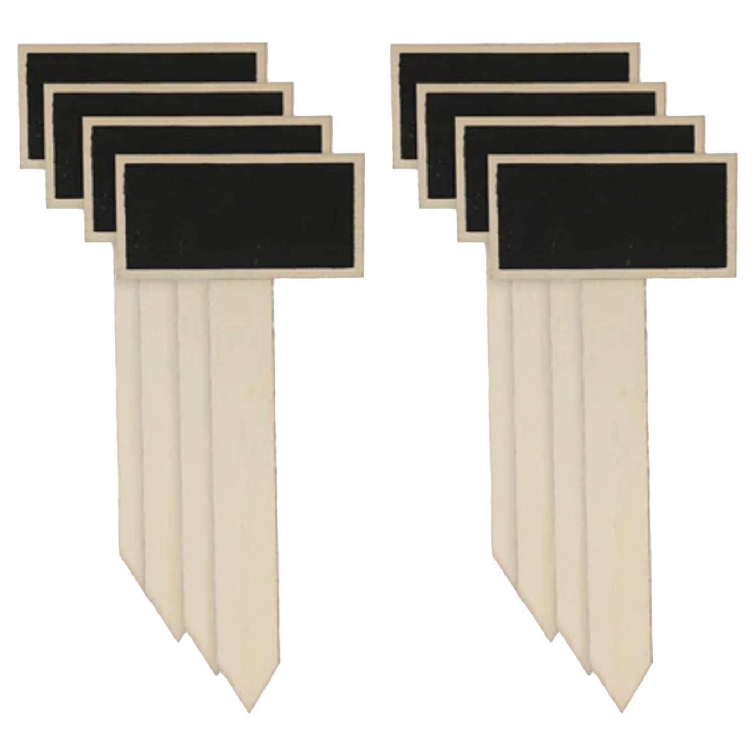 Plantenstekers krijtbordjes/schoolbordjes op prik stokjes - 8x - 21 cm -