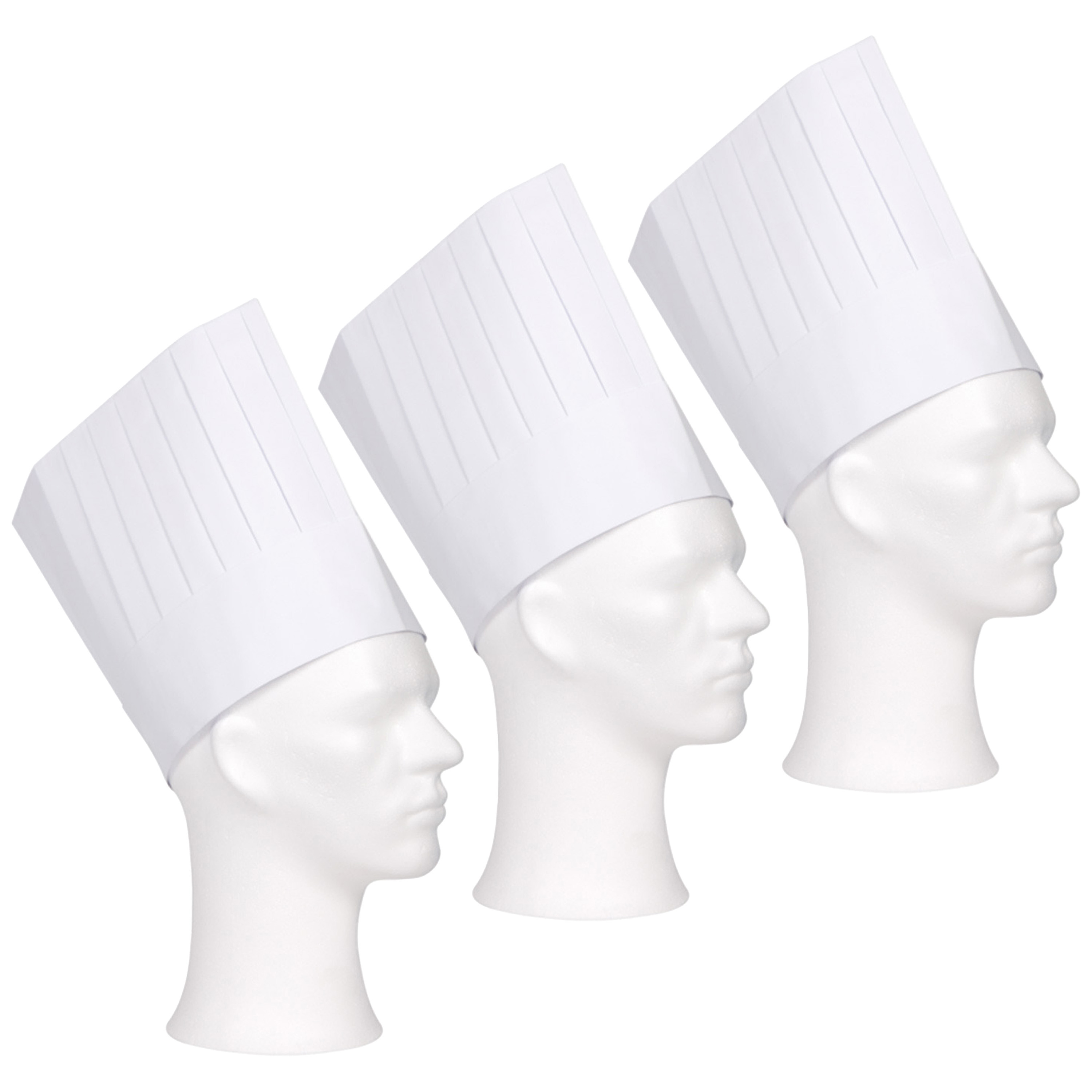 Koksmuts - 5x - wit - papier - 19 cm - volwassenen - chef mutsen -