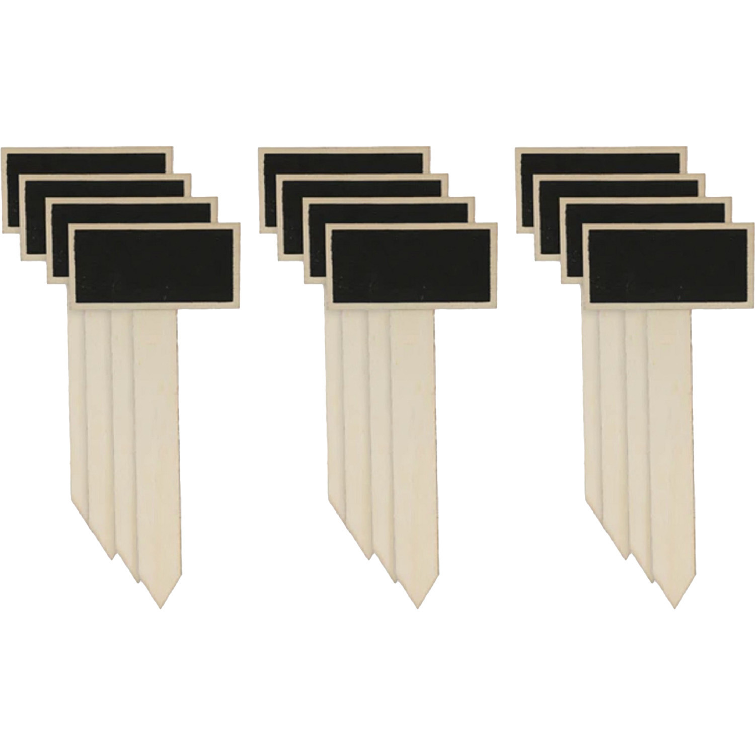 Plantenstekers krijtbordjes/schoolbordjes op prik stokjes - 12x - 21 cm -