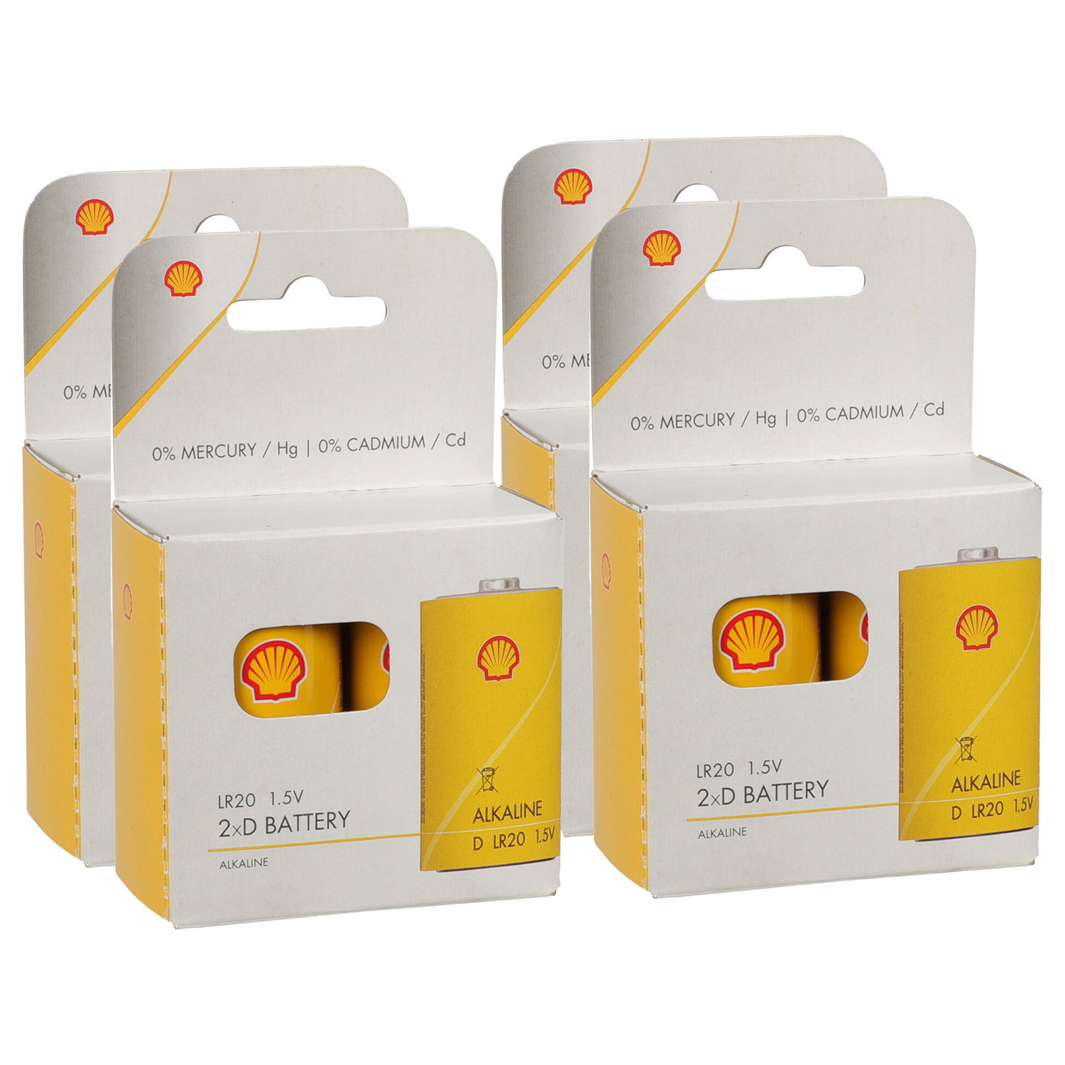 Shell Batterijen - type LR20 - 8x stuks - Alkaline - Longlife -