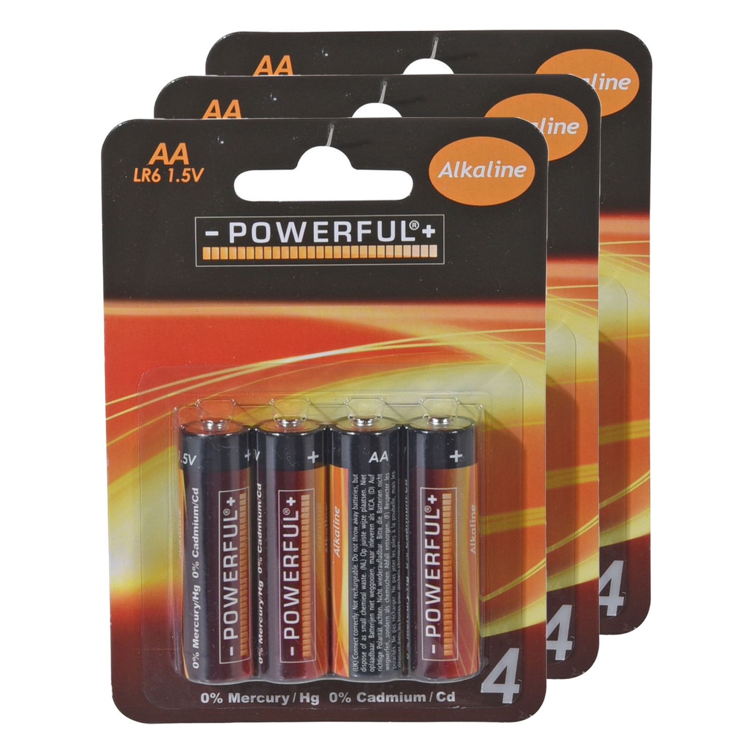 Powerful Batterijen Penlite - AA type - 12x stuks - Alkaline -