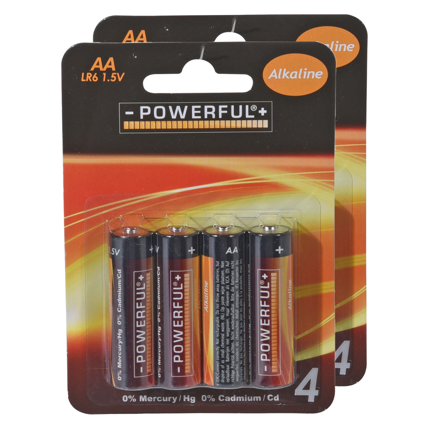 Powerful Batterijen Penlite - AA type - 8x stuks - Alkaline -