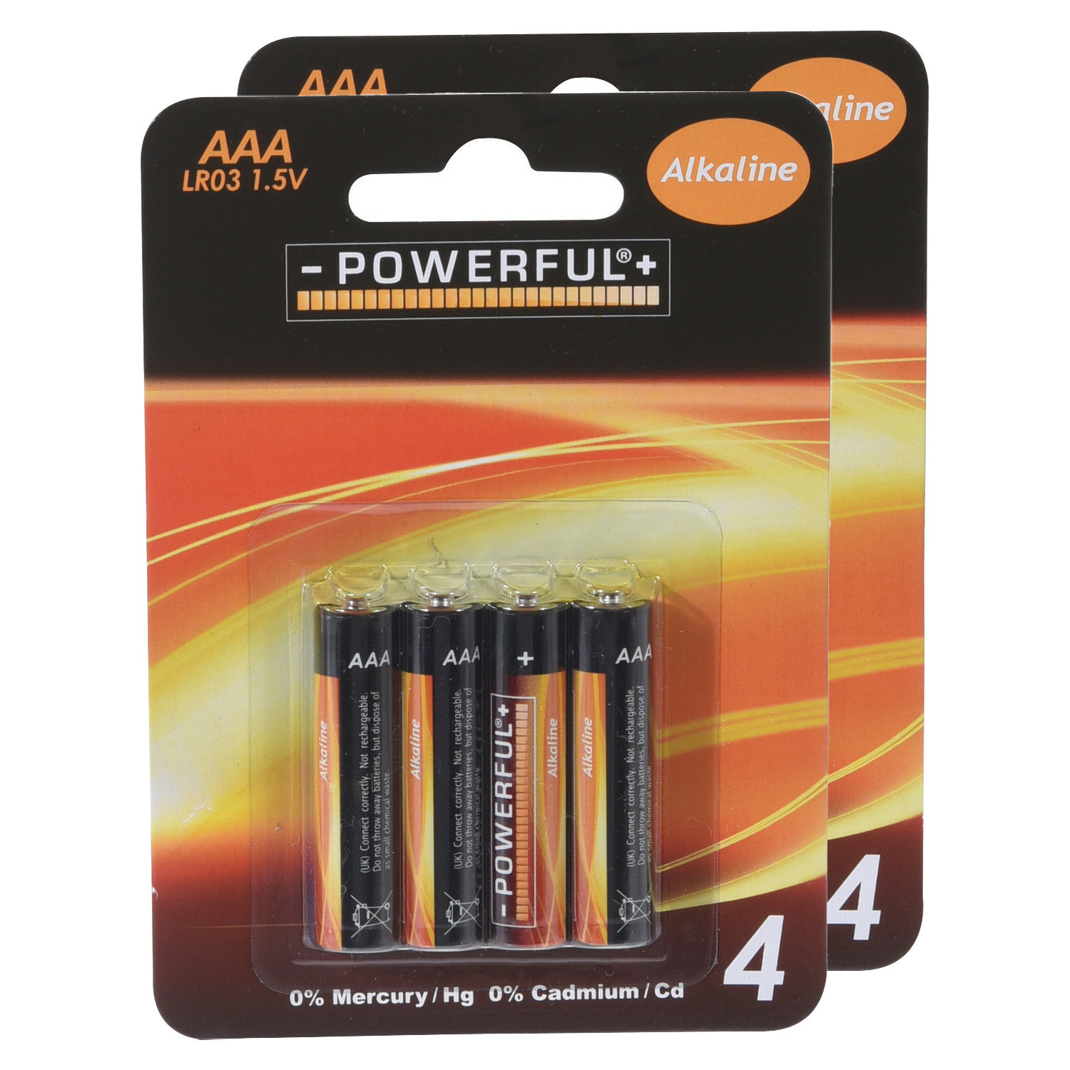 Powerful Batterijen - AAA type - 8x stuks - Alkaline -